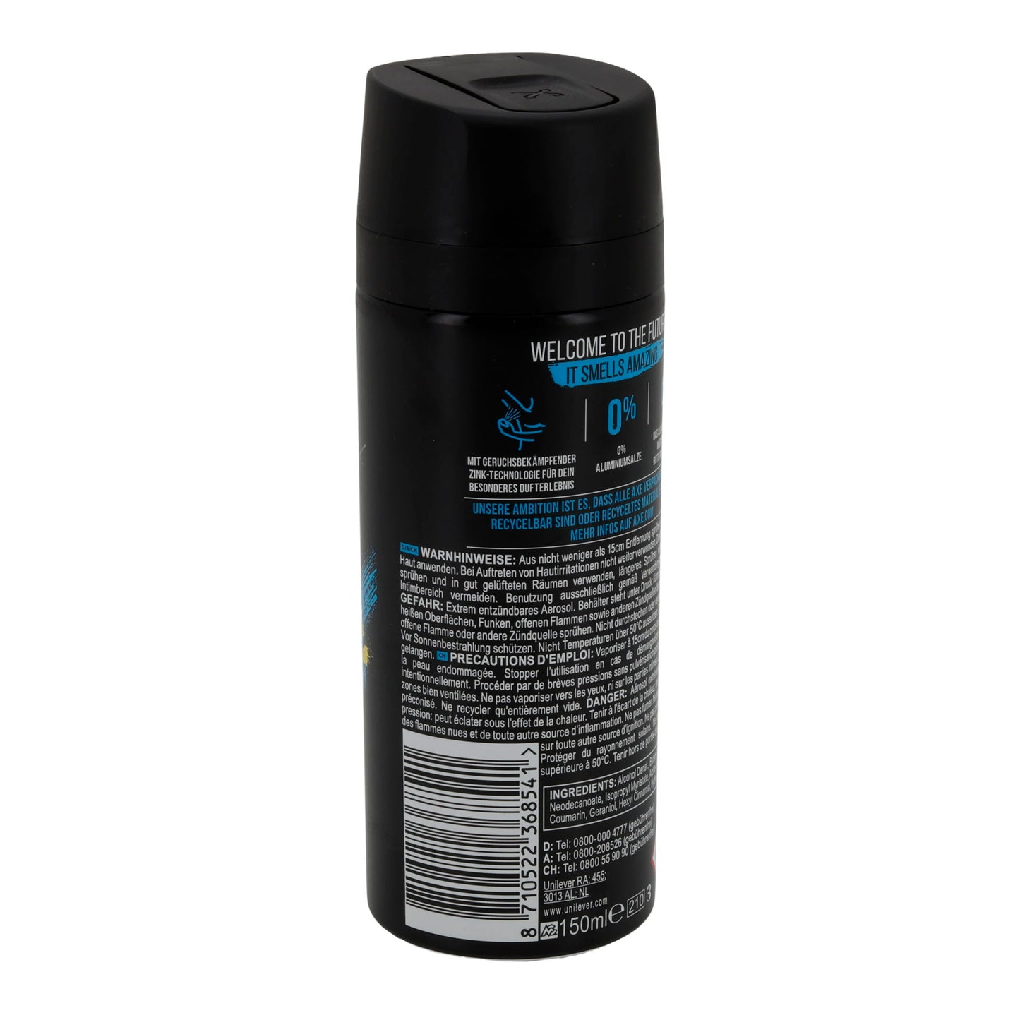 Deospray AXE | Alaska con profumo oceanico e bergamotto | senza alluminio | 150 ml