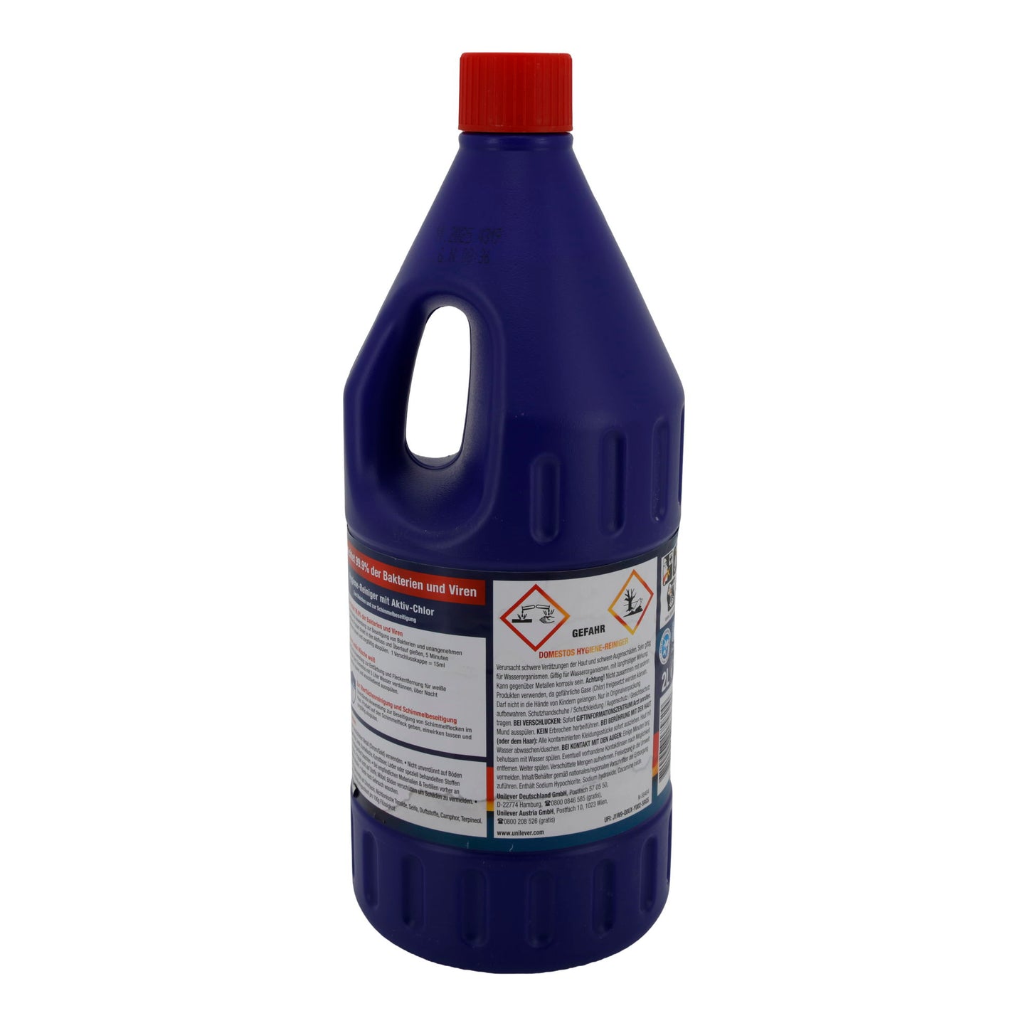 Hygiene-Reiniger Domestos | Reiniger | Mit Aktiv-Chlor | 2 l