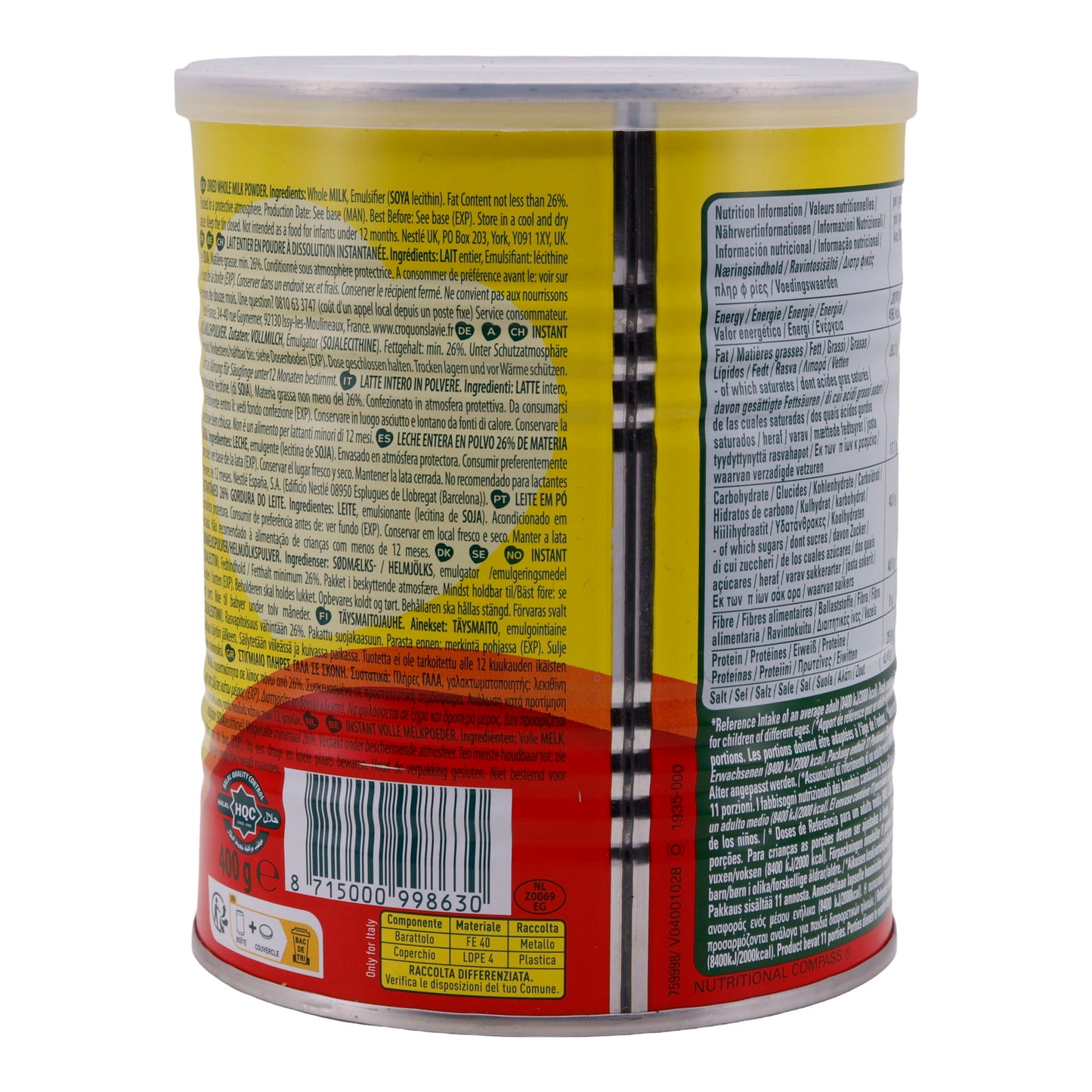 Vollmilchpulver Nestlé | NIDO | Instant, cremiger Geschmack | 400 g