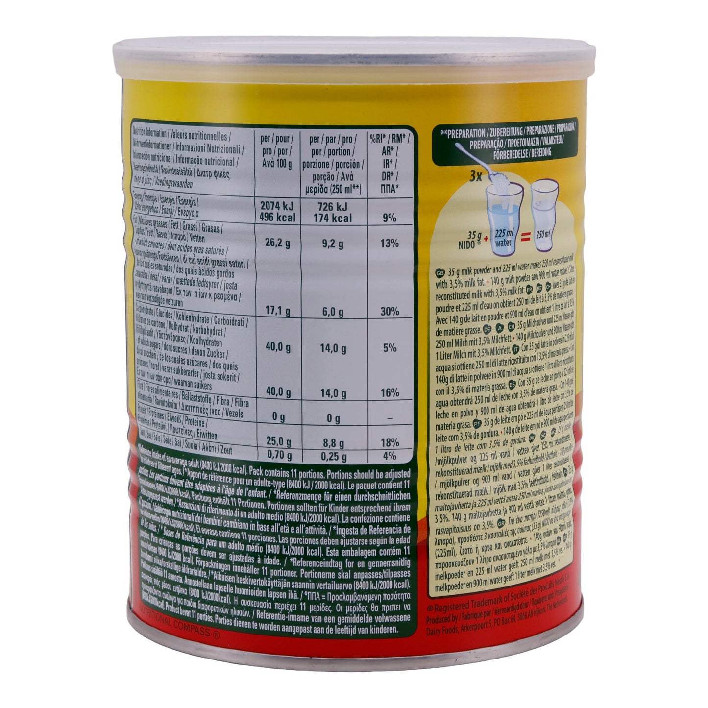 Vollmilchpulver Nestlé | NIDO | Instant, cremiger Geschmack | 400 g