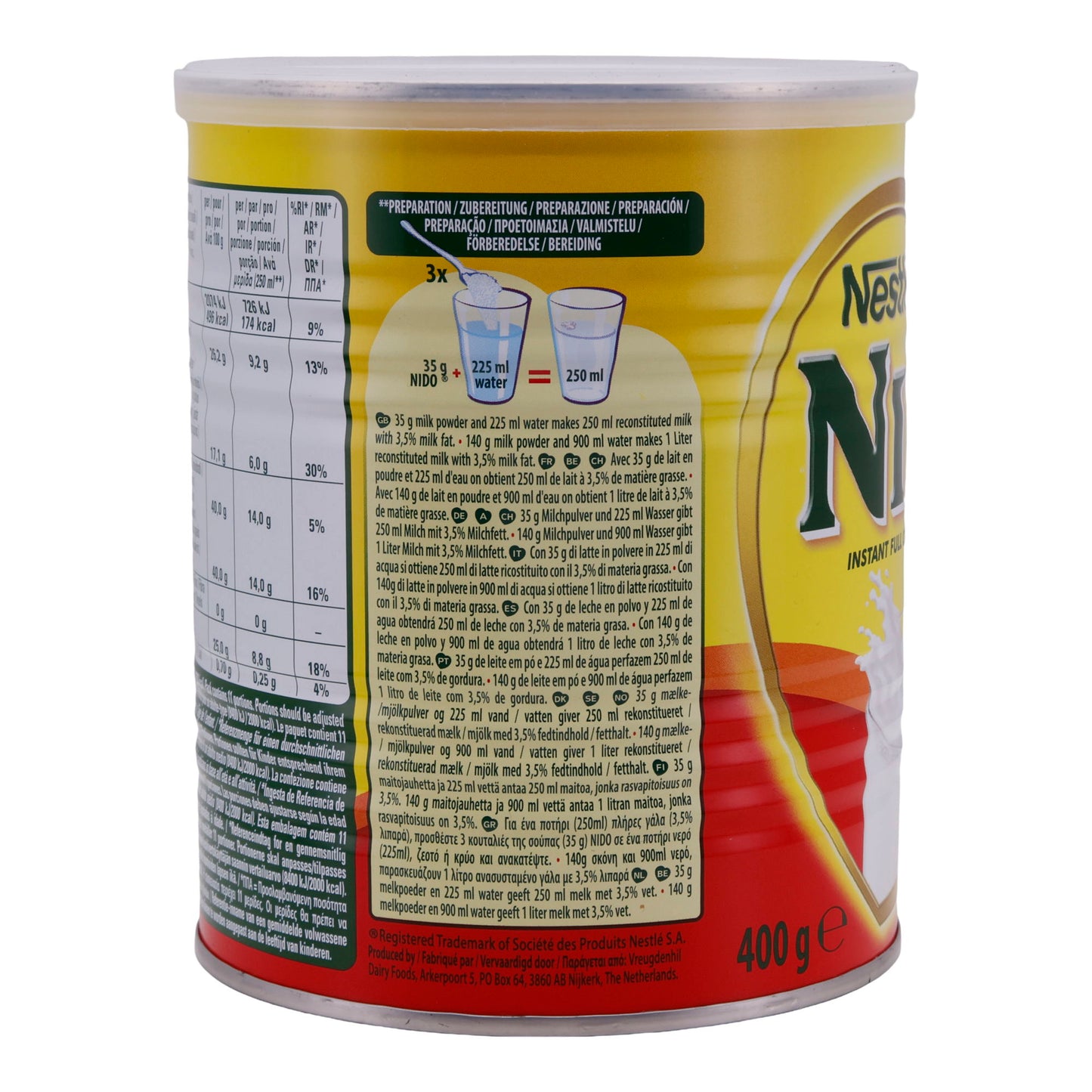 Vollmilchpulver Nestlé | NIDO | Instant, cremiger Geschmack | 400 g