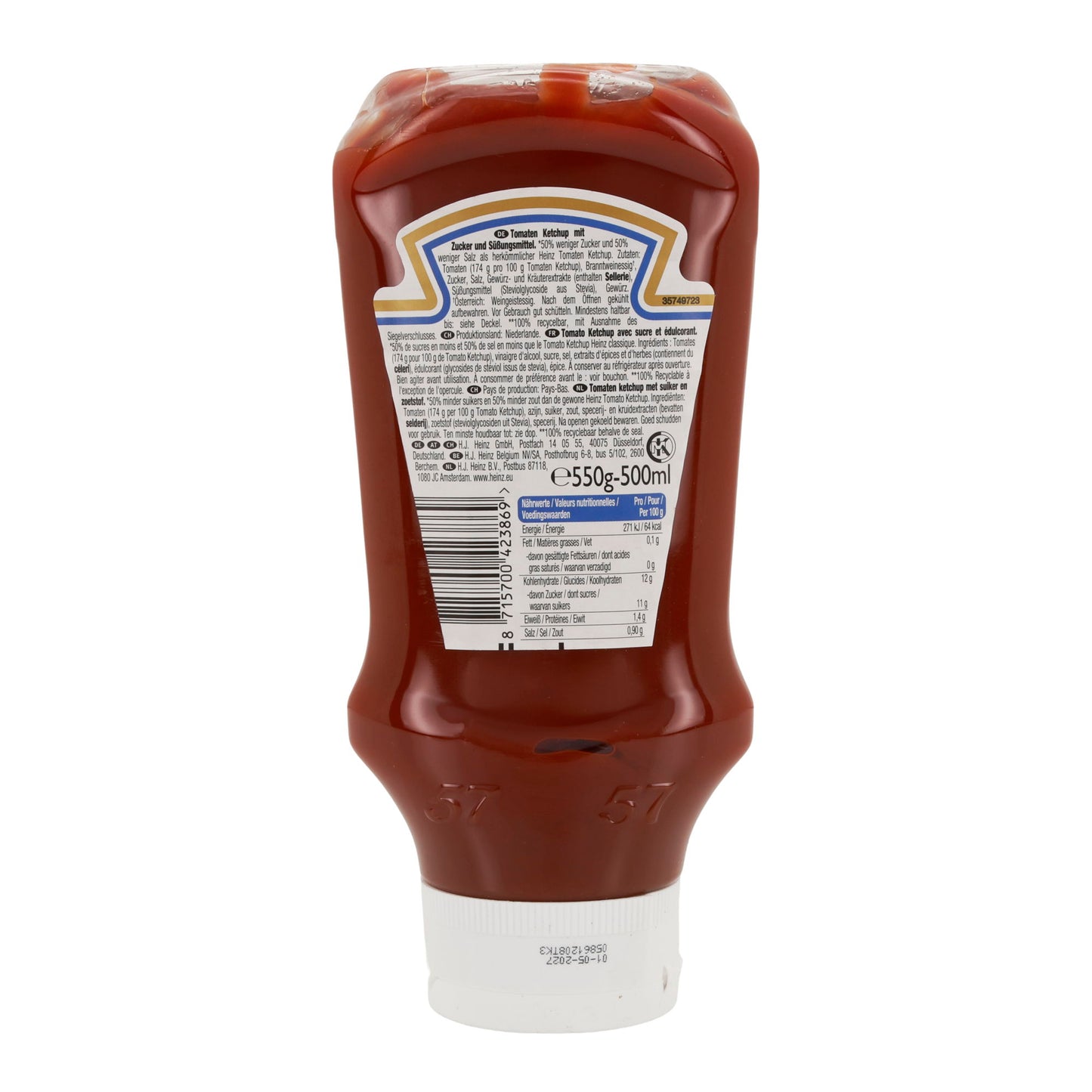 Heinz Tomato Ketchup 50 % weniger Zucker & Salz 500 ml