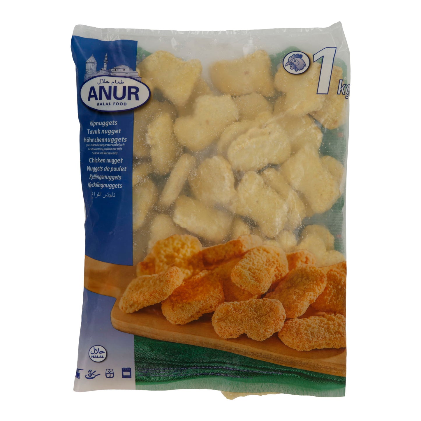 Nuggets de poulet Anur | Nuggets de poulet panés | Surgelés | 1 kg