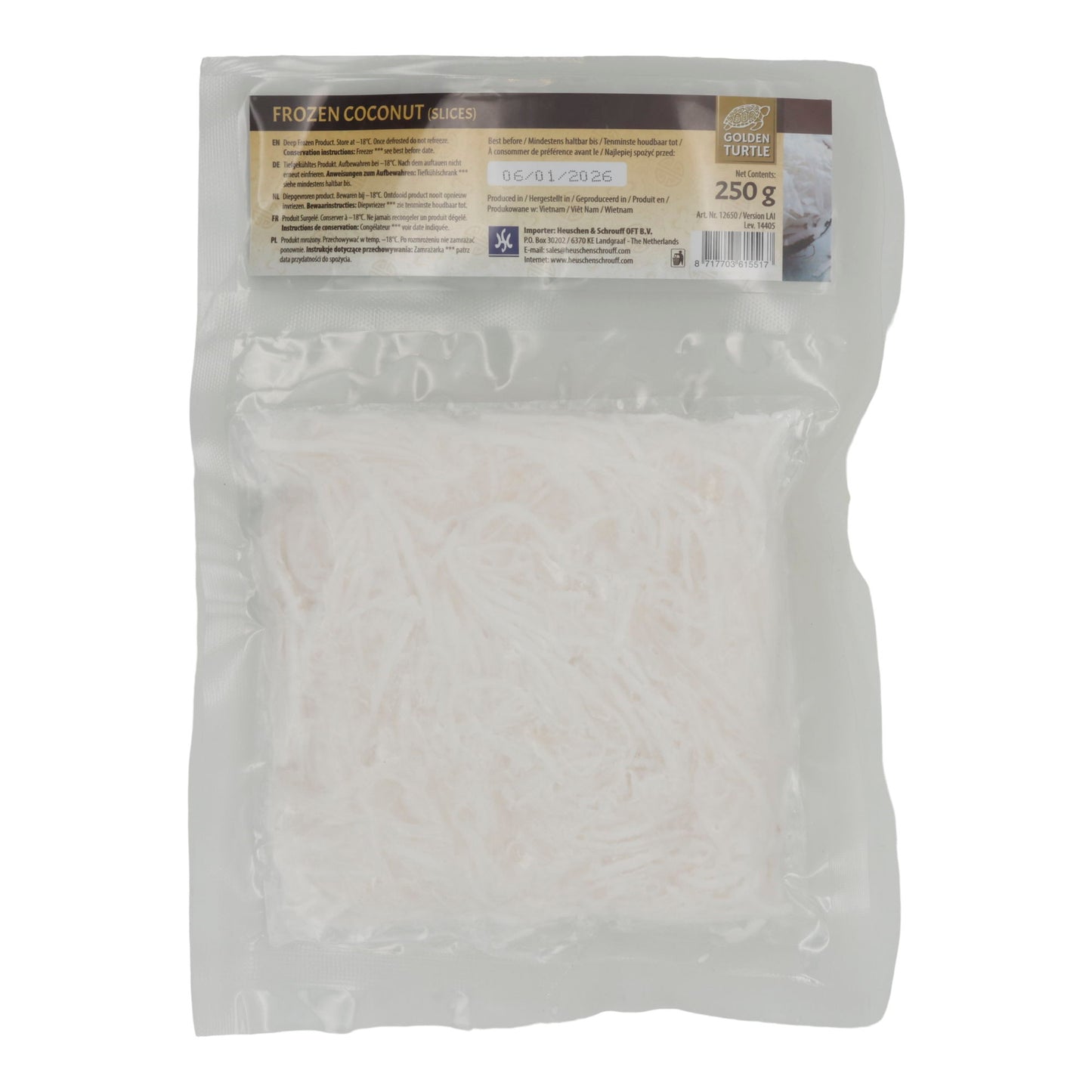 Coconut Golden Turtle | Frozen Coconut Slices | Deep Frozen, Slices | 250 g