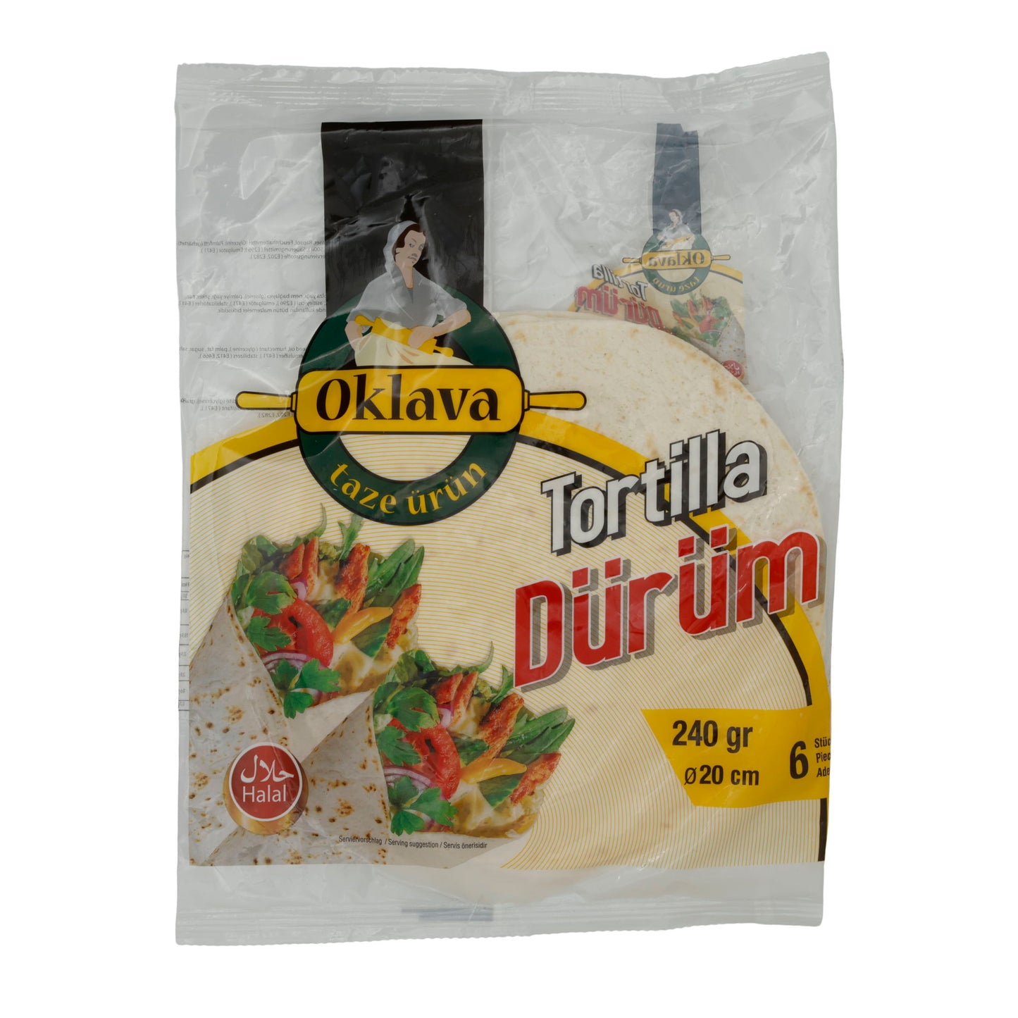 Tortilla Oklava | Dürüm | 6 Stück à 20 cm, frisch | 240g
