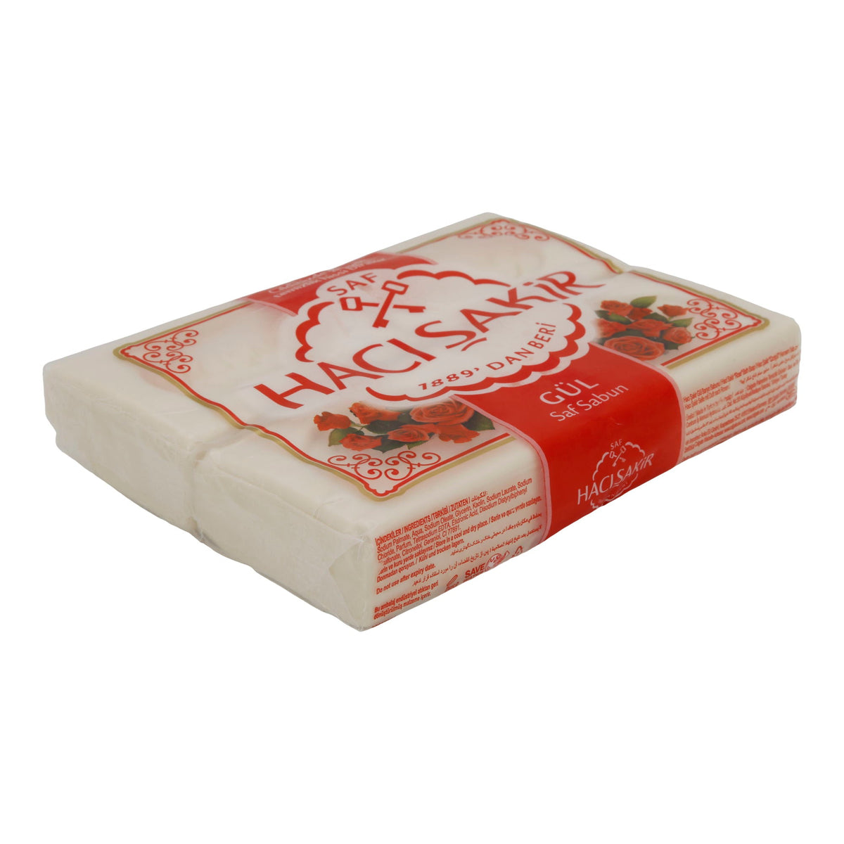 Naturseife Rose Haci Şakir | Pflegeseife | Mit Rosenduft | 4x150 g (600 g) HACISAKIR