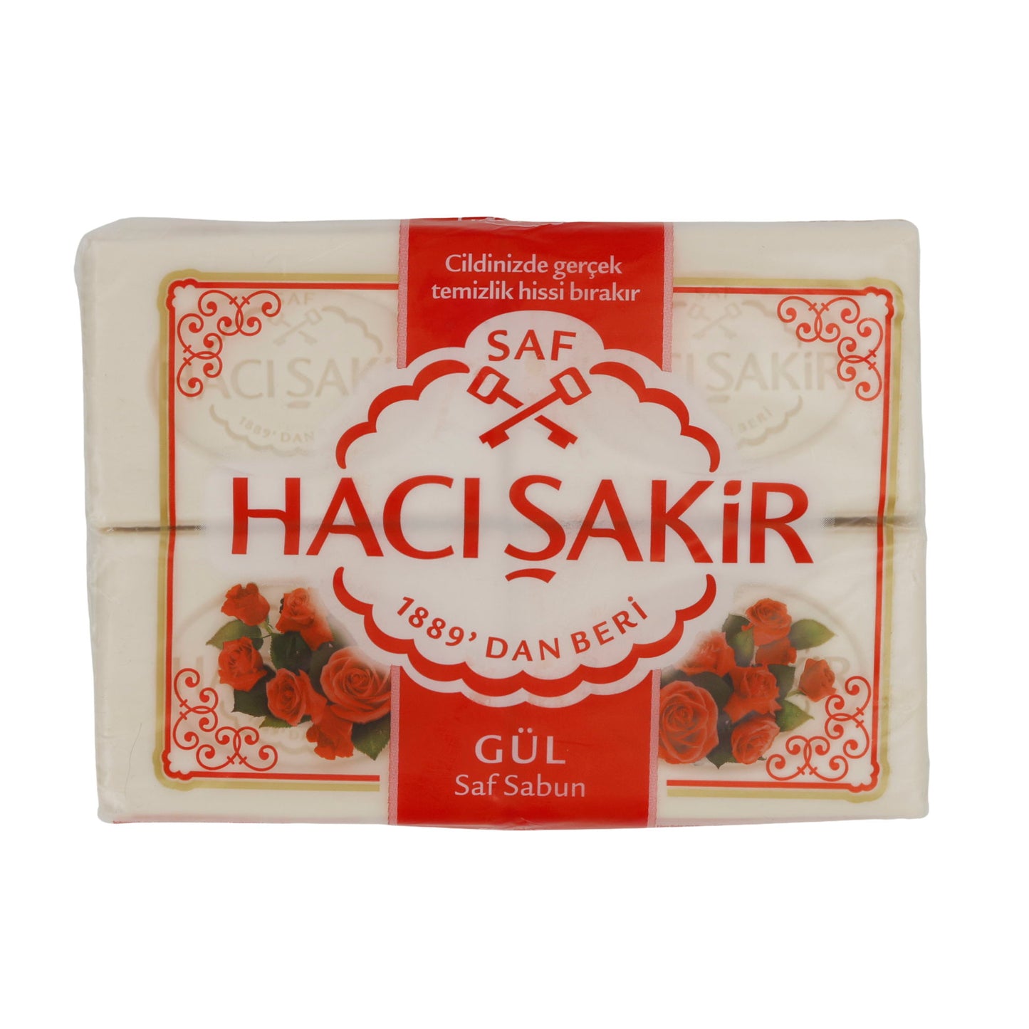 Naturzeep Roos Haci Şakir | Verzorgingszeep | Met rozengeur | 4x150 g (600 g)