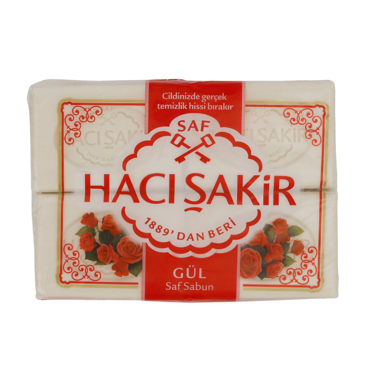 Naturseife Rose Haci Şakir | Pflegeseife | Mit Rosenduft | 4x150 g (600 g) HACISAKIR