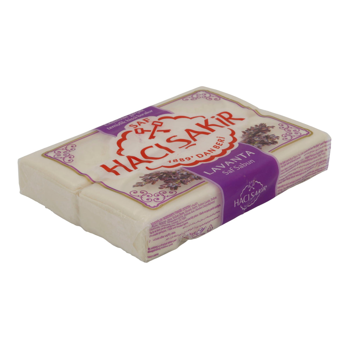 Lavendelseife Haci Şakir | traditionelle türkische Naturseife mit Lavendelduft | 4er Pack (4 x 150 g) | - HACI SAKIR