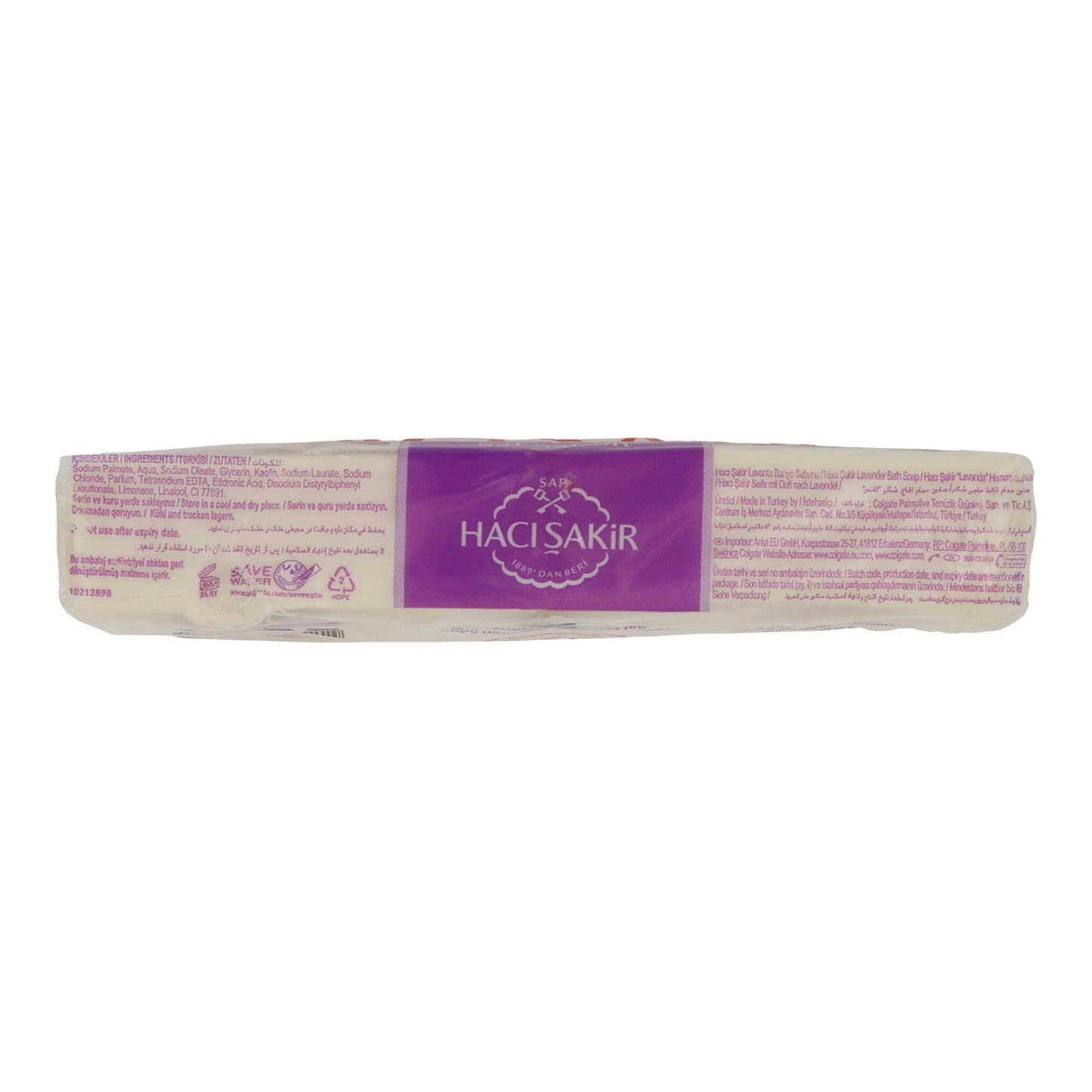 Lavendelzeep Haci Şakir | traditionele Turkse natuurlijke zeep met lavendelgeur | 4-pack (4 x 150 g) | -