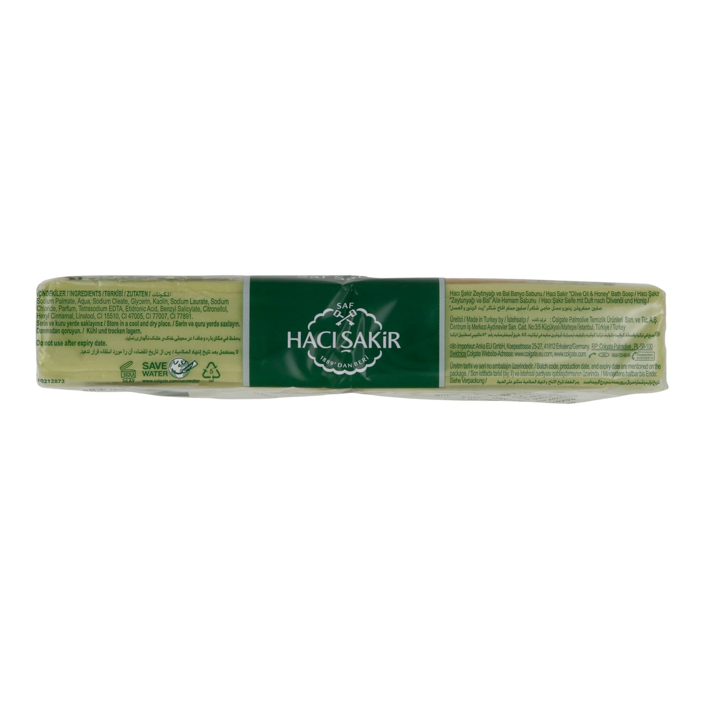 Natuurlijke zeep met olijfolie & honing Haci Şakir | Verzorgingszeep | Voor gezicht en lichaam | 4x150 g (600 g)
