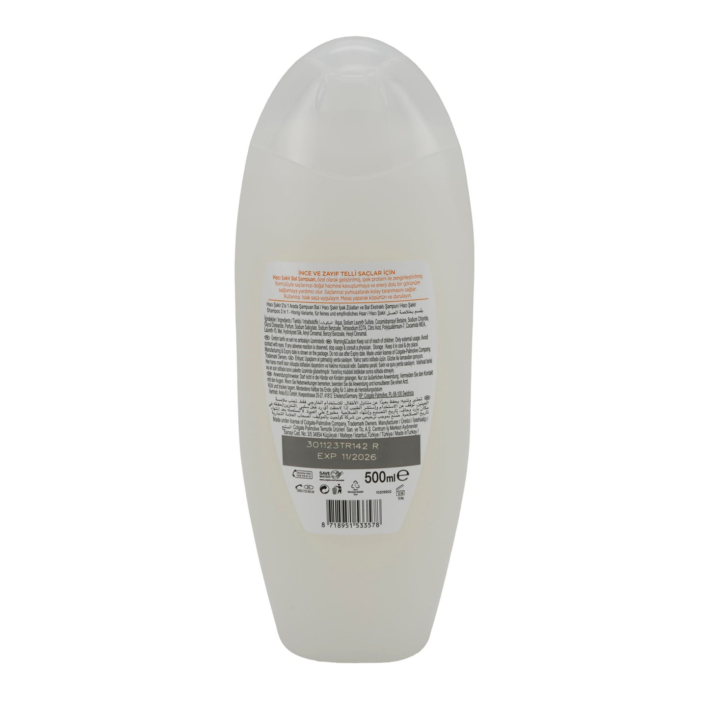 Shampoo & Conditioner Haci Şakir 2-in-1 | Shower Gel | Honey | 500 ml