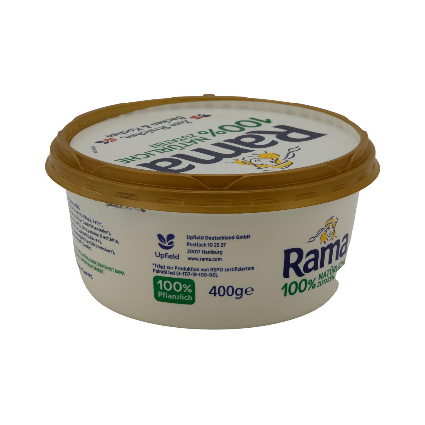 Pflanzenmargarine Rama | Pflanzenmargarine | 100 % Natürliche Zutaten, vielseitiger Genuss | 400 g