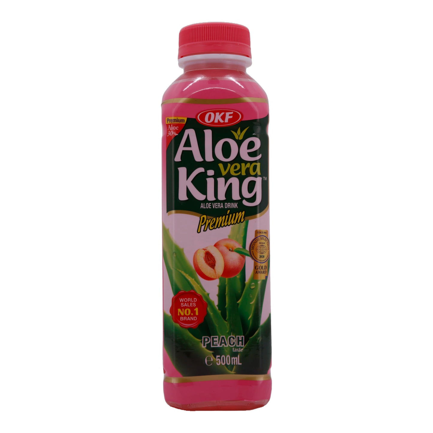 Bevanda Aloe Vera OKF | Aloe Vera King Premium Pesca | Rinfrescante, al gusto di pesca | 500 ml