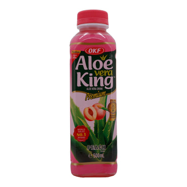 Aloe Vera Drink OKF | Aloe Vera King Premium Peach | Erfrischend, mit Pfirsichgeschmack | 500 ml OKF