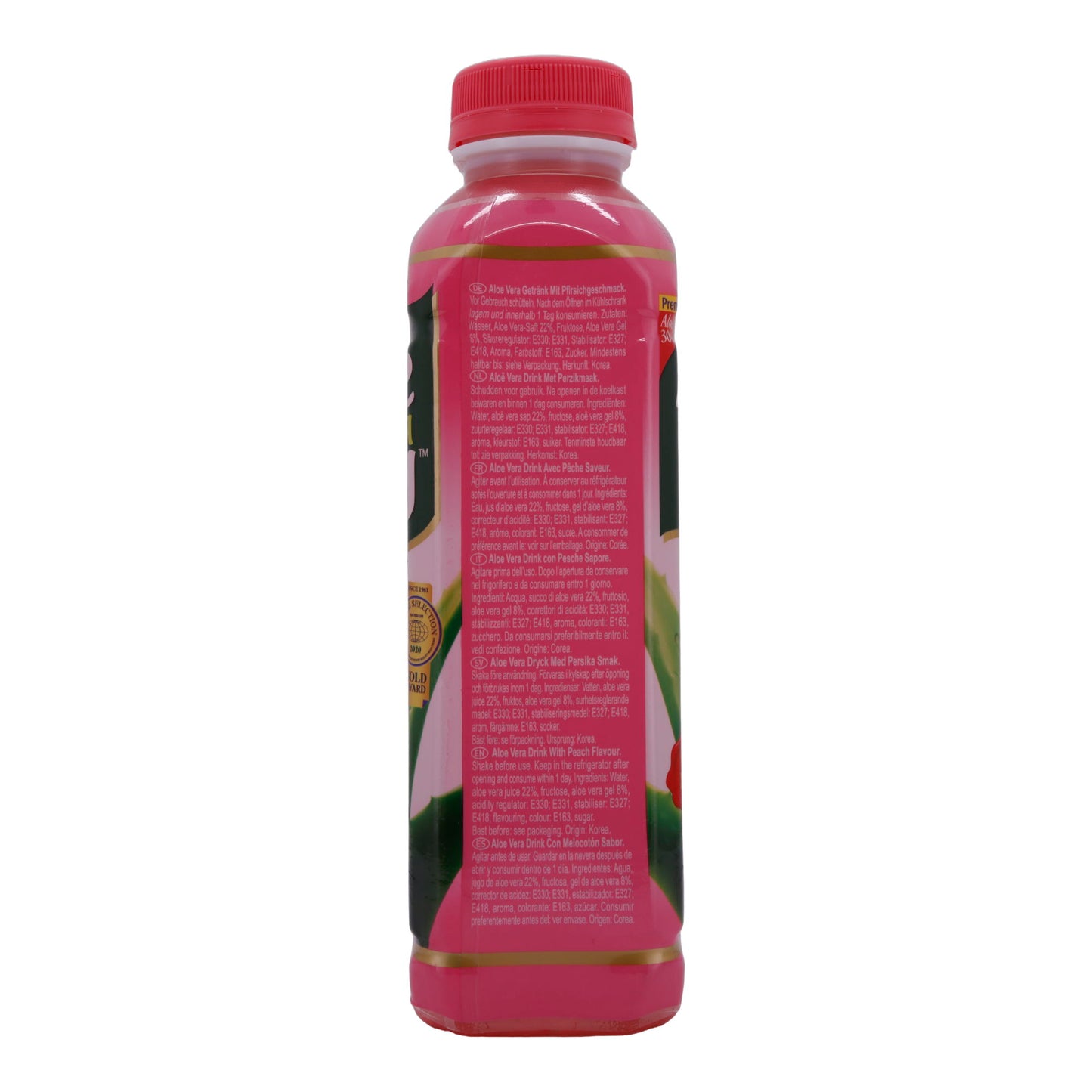 Bevanda Aloe Vera OKF | Aloe Vera King Premium Pesca | Rinfrescante, al gusto di pesca | 500 ml