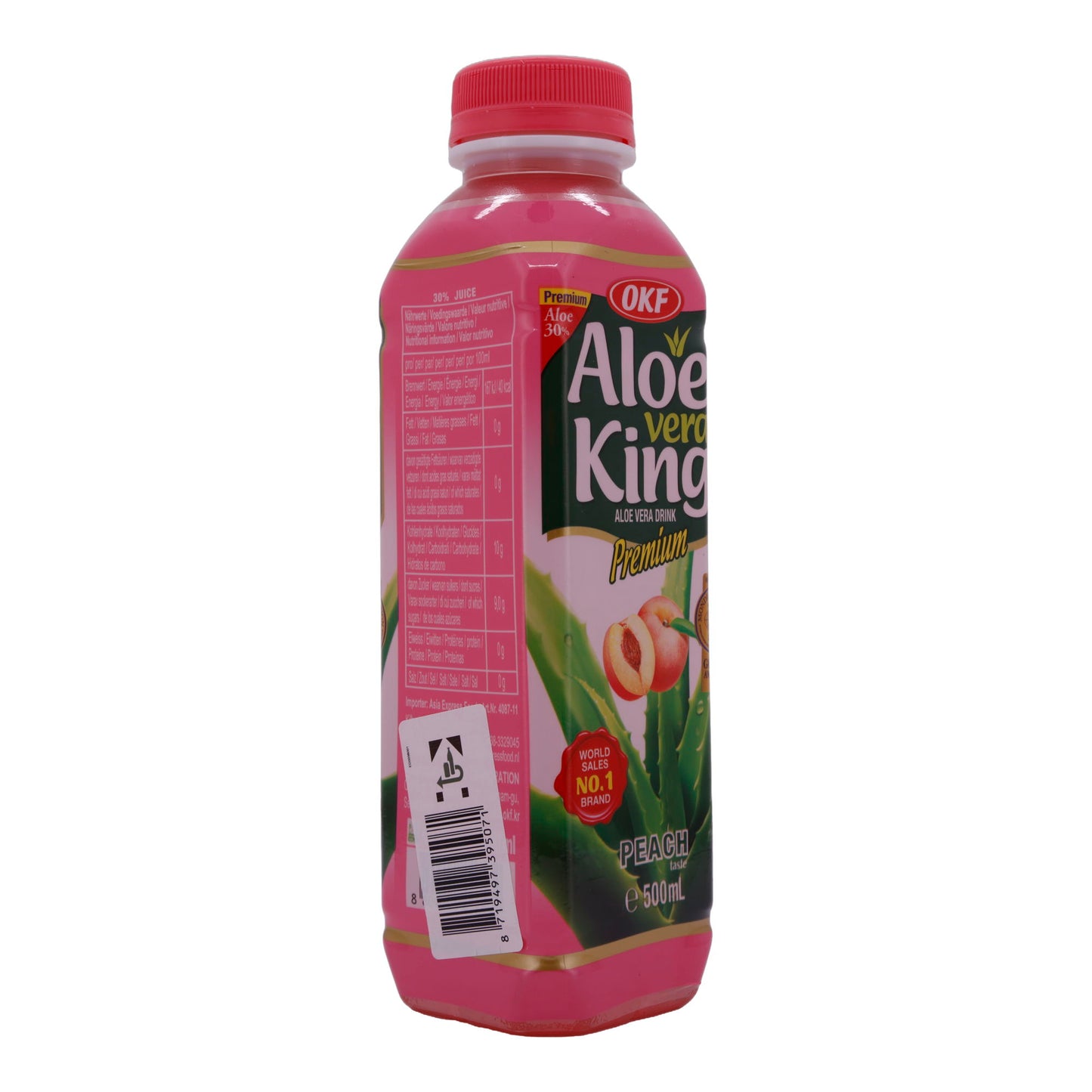 Bevanda Aloe Vera OKF | Aloe Vera King Premium Pesca | Rinfrescante, al gusto di pesca | 500 ml