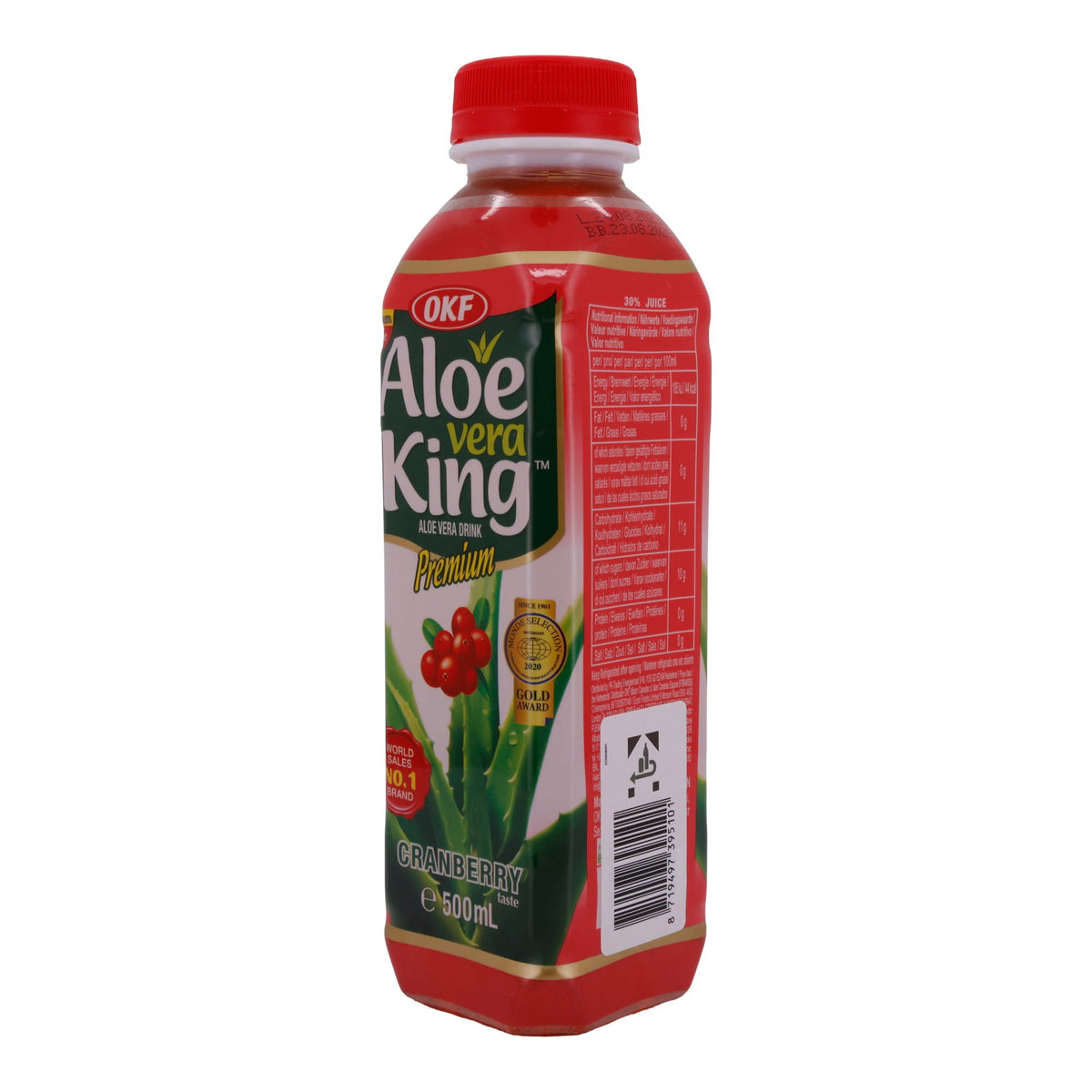 Aloe Vera King Drink OKF | Erfrischendes Getränk | Mit Cranberry-Geschmack | 500 ml OKF
