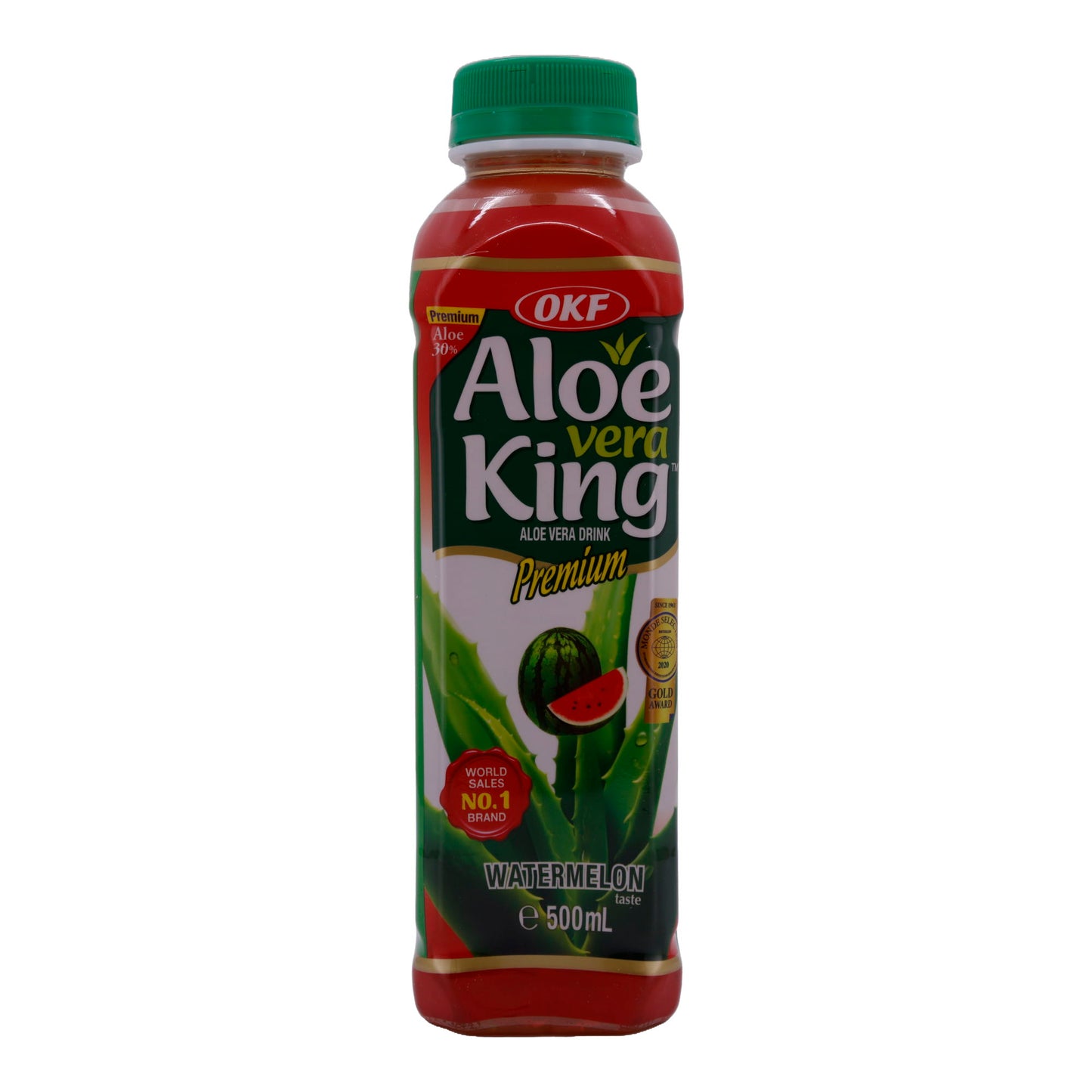 Getränk OKF | Aloe Vera King Aloe Vera Drink | Mit Wassermelonengeschmack, Premiumqualität mit 30% Aloe Vera | 500 ml