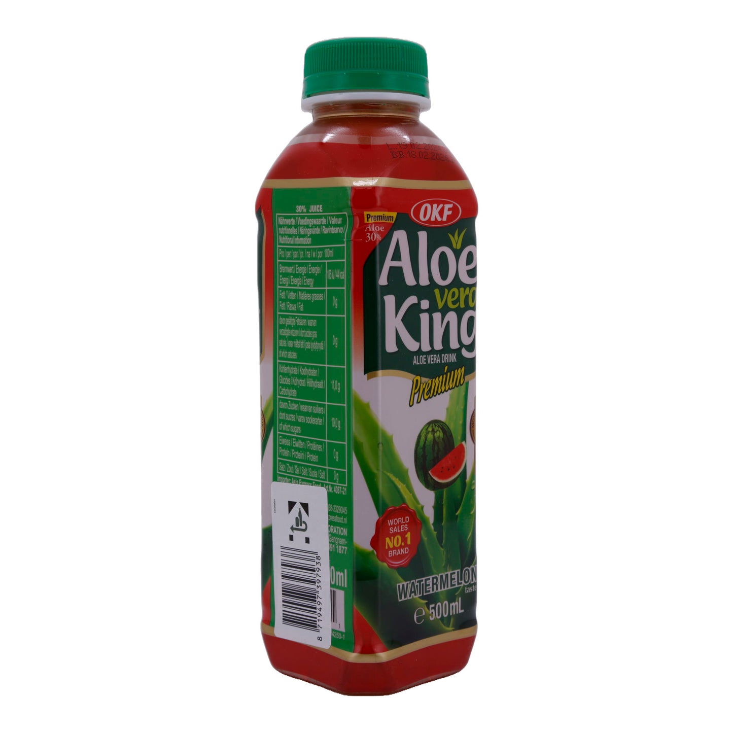 Getränk OKF | Aloe Vera King Aloe Vera Drink | Mit Wassermelonengeschmack, Premiumqualität mit 30% Aloe Vera | 500 ml