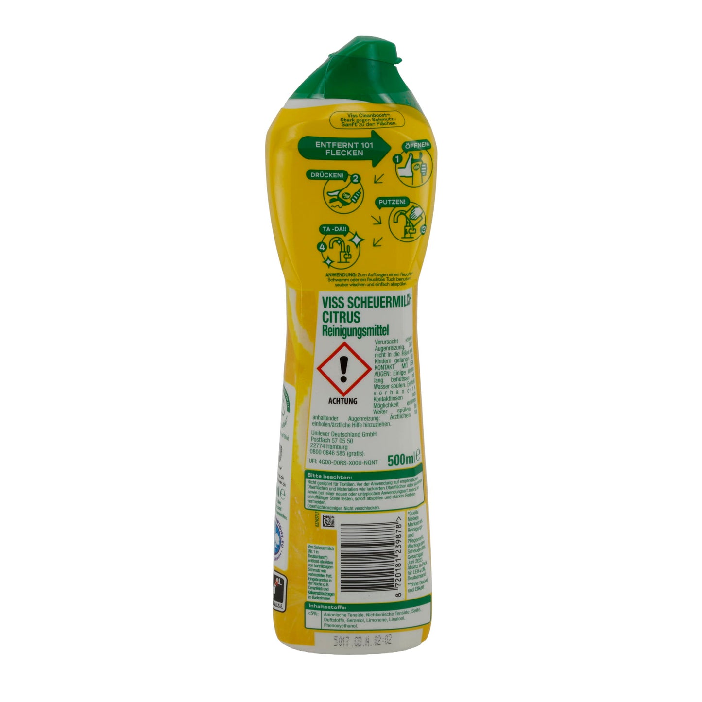 Viss Scheuermilch Citrus | Cleanboost mit frischem Duft & natürlichen Reinigungspartikeln | 500 ml