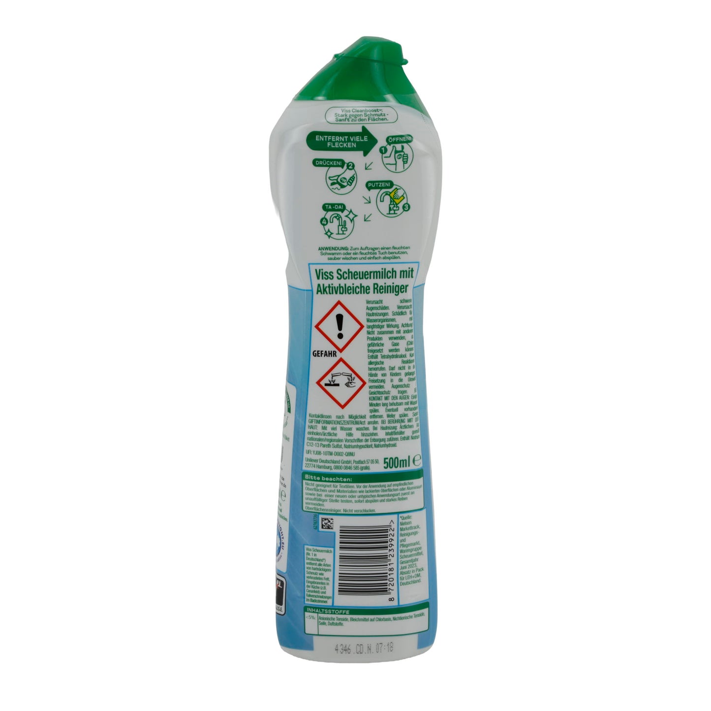 Viss Scheuermilch Cleanboost | Mit Aktivbleiche & natürlichen Reinigungspartikeln | 500 ml