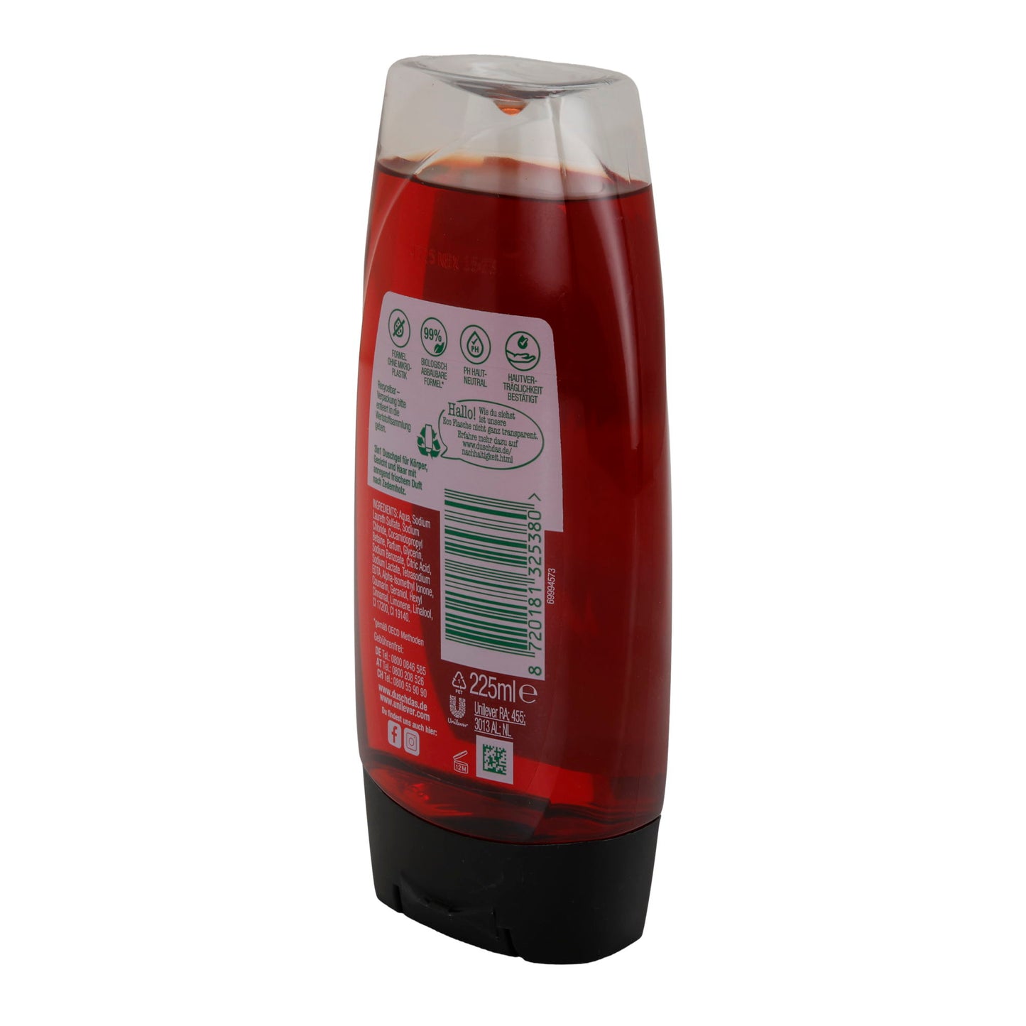 duschdas Noire 3in1 Duschgel | Für Körper, Gesicht & Haar | 225 ml | 12h Duft | 0 % Mikroplastik | Hautverträglich