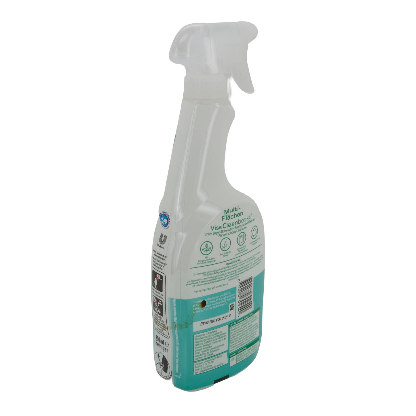 Çok Yüzeyli Temizleyici Viss Cleanboost | Evrensel & Dezenfeksiyon | Bakteri & Virüslere Karşı 2'si 1 Arada | 750 ml