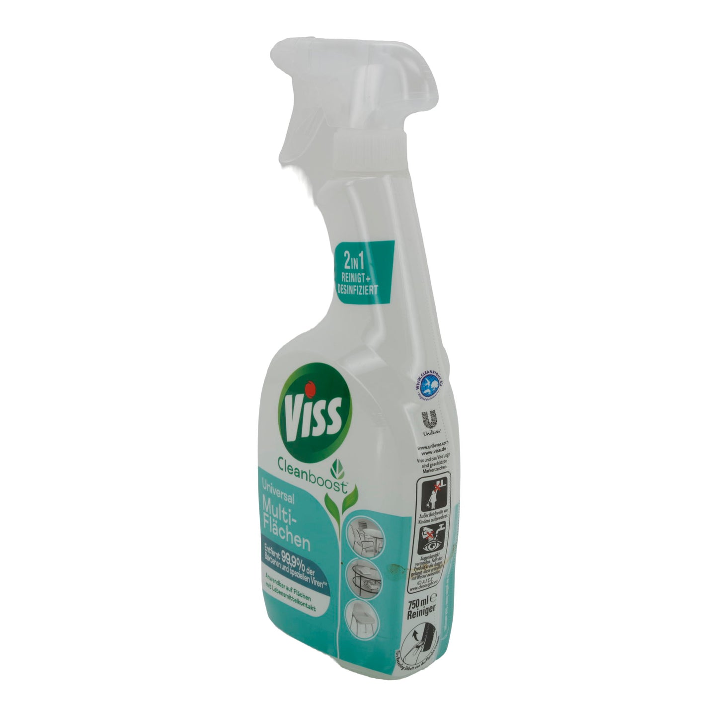 Çok Yüzeyli Temizleyici Viss Cleanboost | Evrensel & Dezenfeksiyon | Bakteri & Virüslere Karşı 2'si 1 Arada | 750 ml