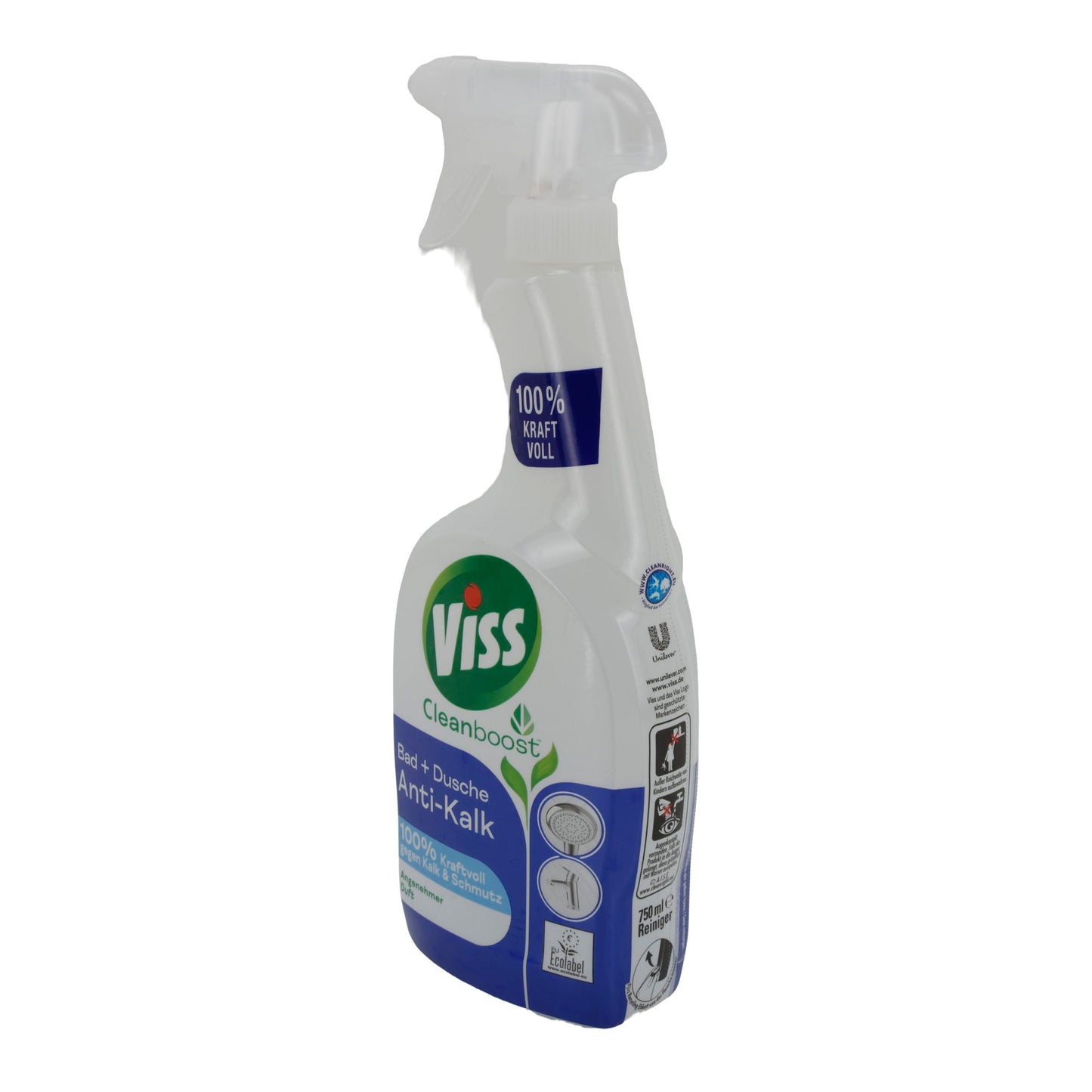 Viss Cleanboost Bad + Dusche Anti-Kalk | Kalkreiniger für Dusche, Bad & Armaturen | 750 ml | Kraftvoll & schonend | Mit EU Ecolabel VISS