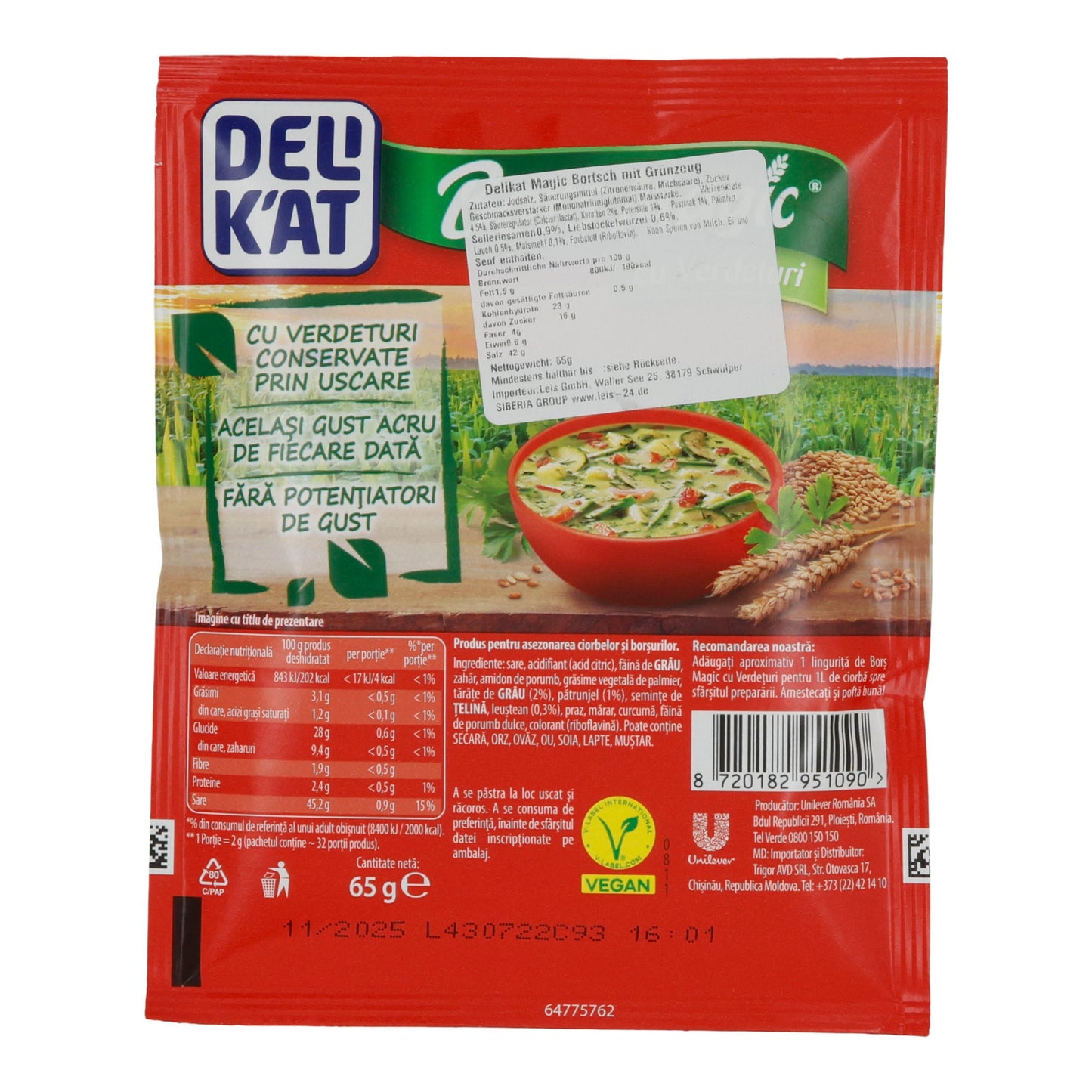 Würzmischung Delikat Borș Magic | cu Verdețuri | für Suppe | 65 g DELIK`AT