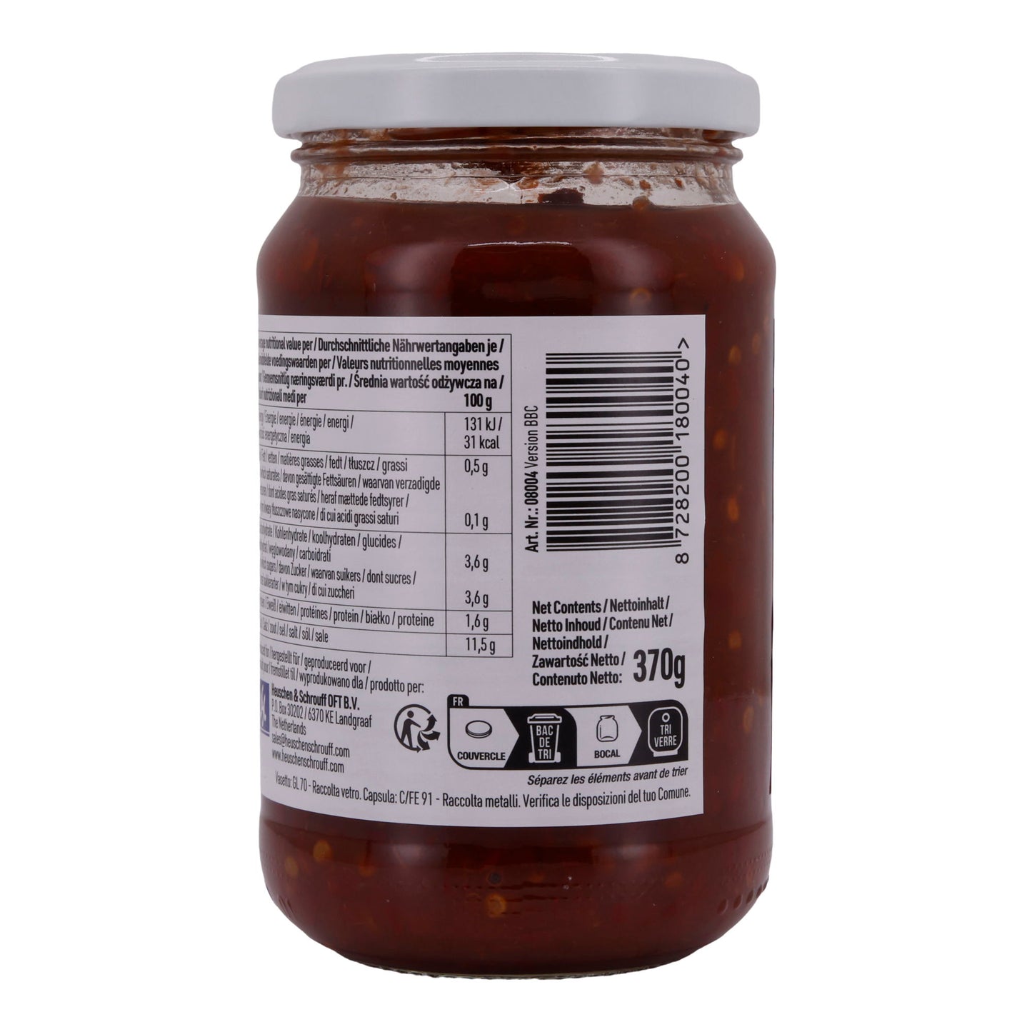 Chilipasta Sambal Oelek | Traditionele chili-pasta | Veelzijdig te gebruiken | 370 g