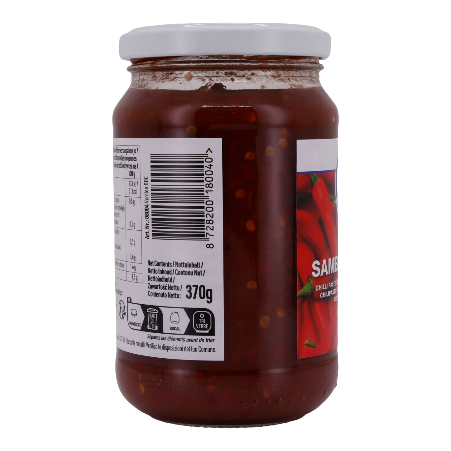 Chilipasta Sambal Oelek | Traditionele chili-pasta | Veelzijdig te gebruiken | 370 g
