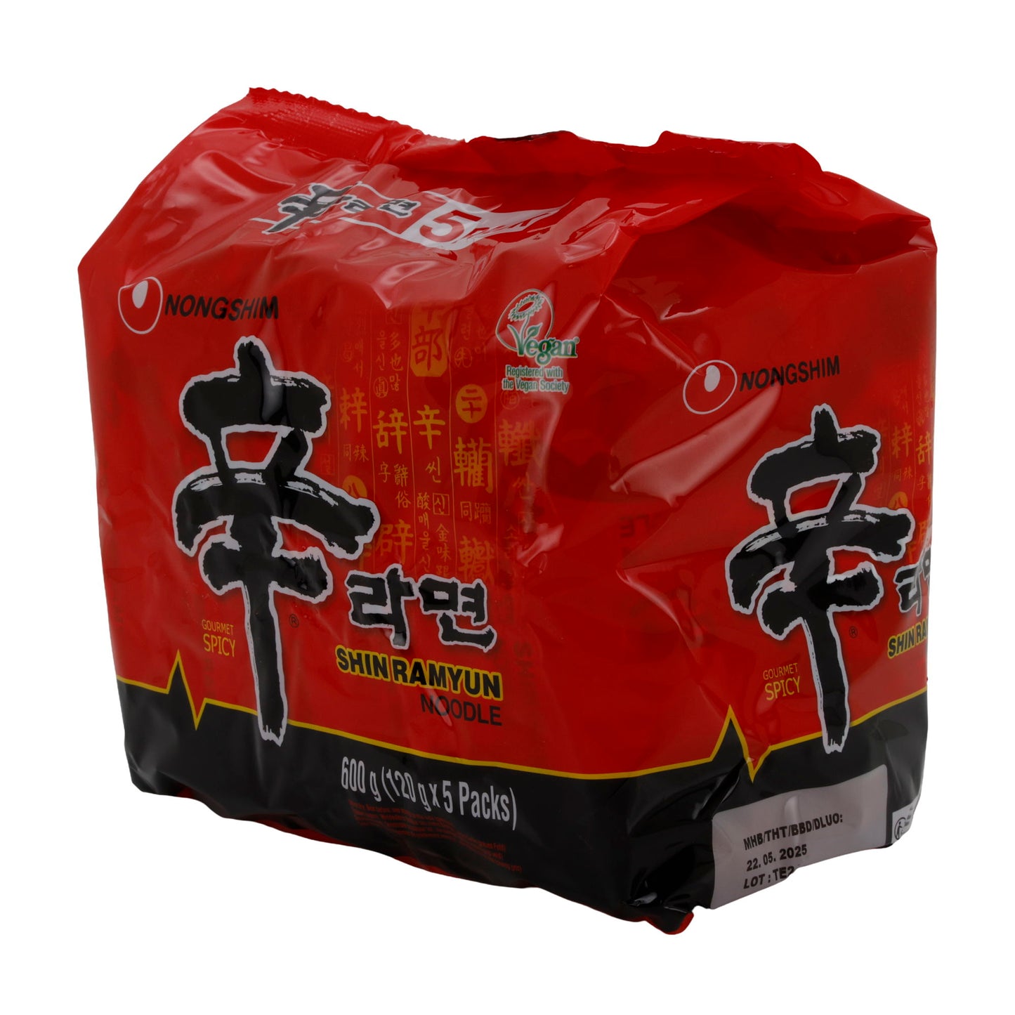 Shin Ramyun Nongshim | Instant Noodle Soup | Spicy with Beef Flavor | 600 g (5 x 120 g)