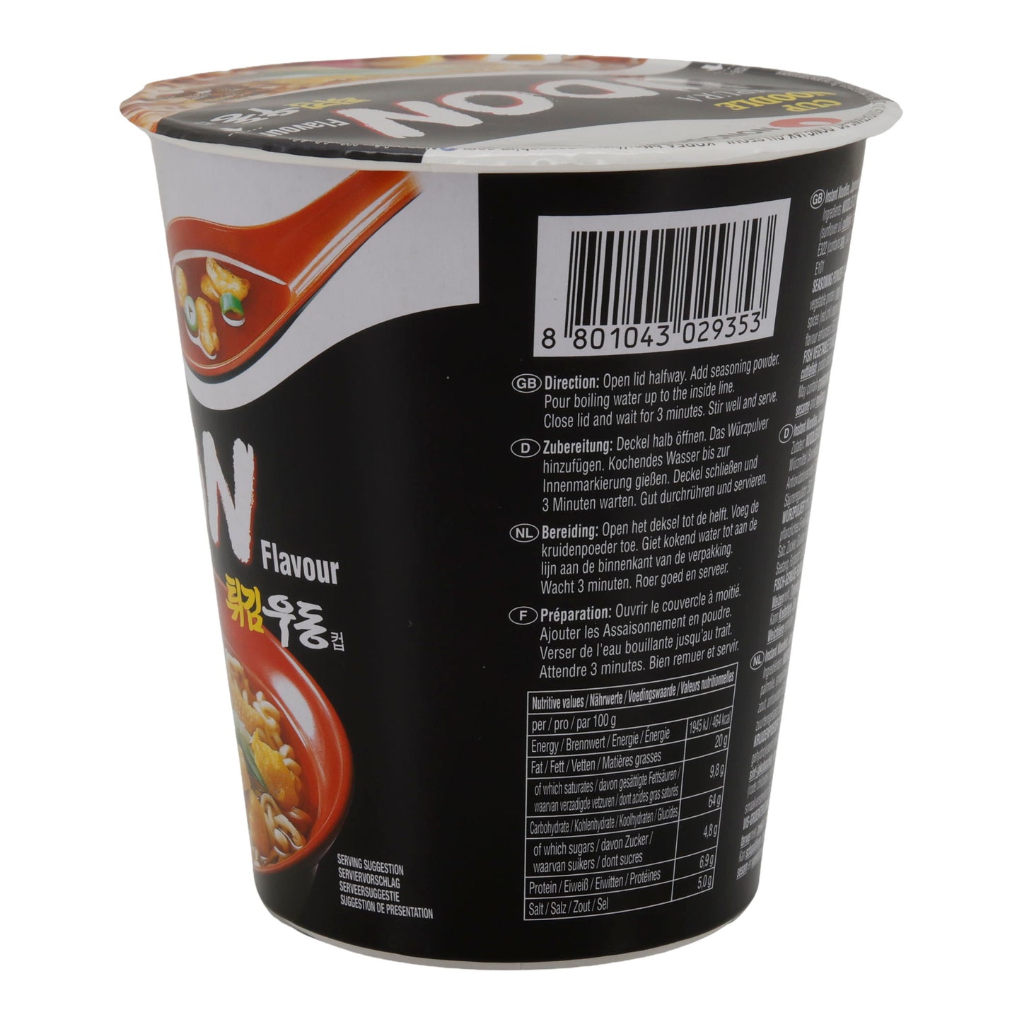 Tempura Udon Nongshim | Instant-Nudelcup | Japanisch mit Fischflocken | 62 g