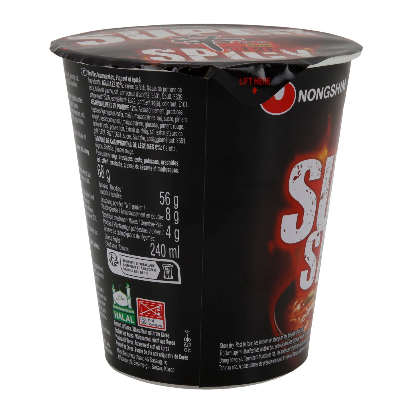 Nouilles instantanées Nongshim Cup Ramen Super Épicé Rouge | 68 g