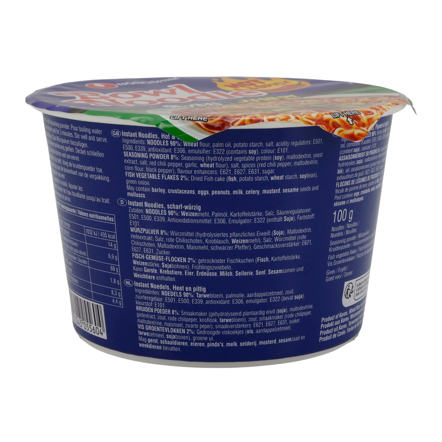 Bowl Noodle Hot & Spicy Nongshim | Instant-noedelsoep | 100 g