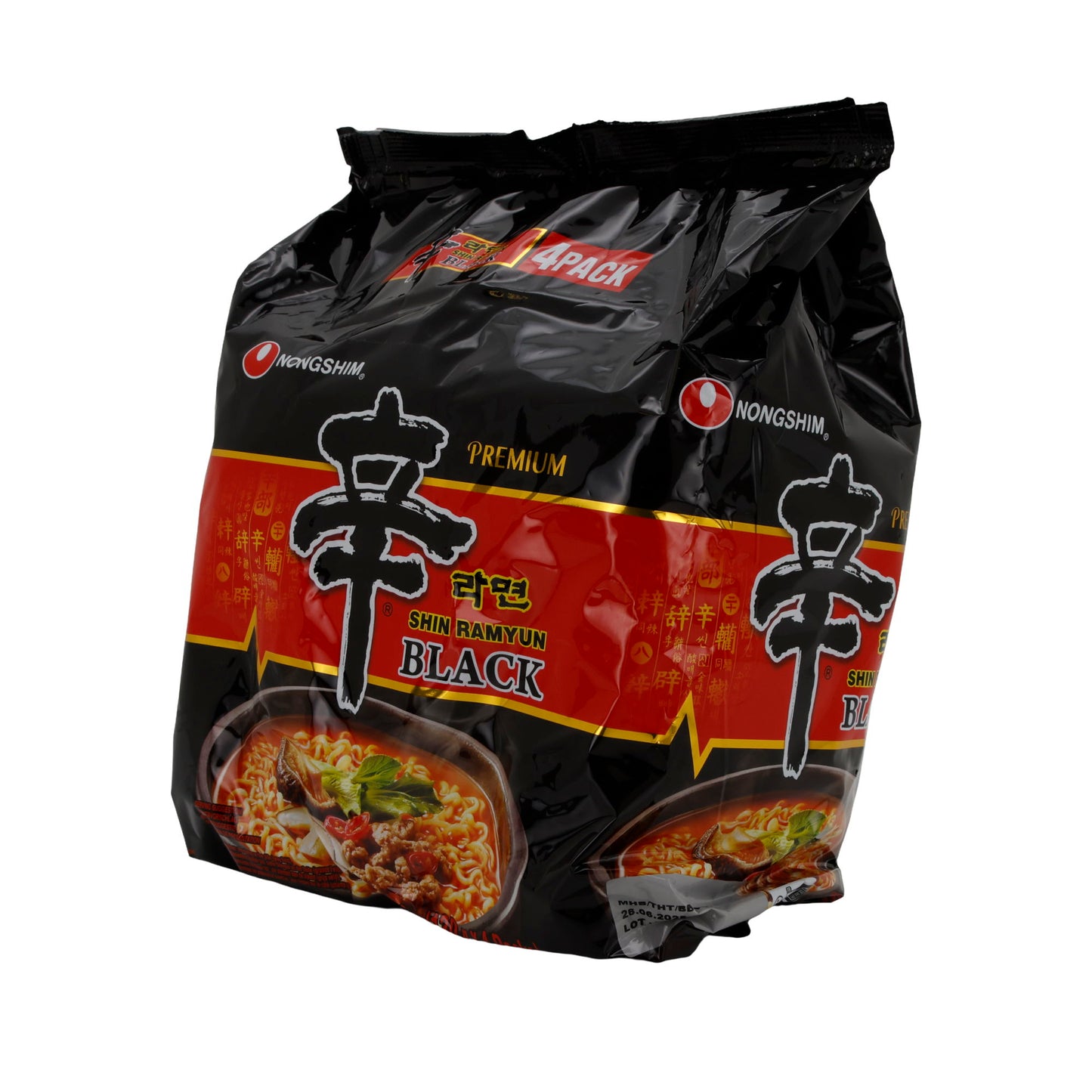 Shin Ramyun Black Nongshim | Premium Instant Noodles | Beef Flavor | 520 g (4 x 130 g)