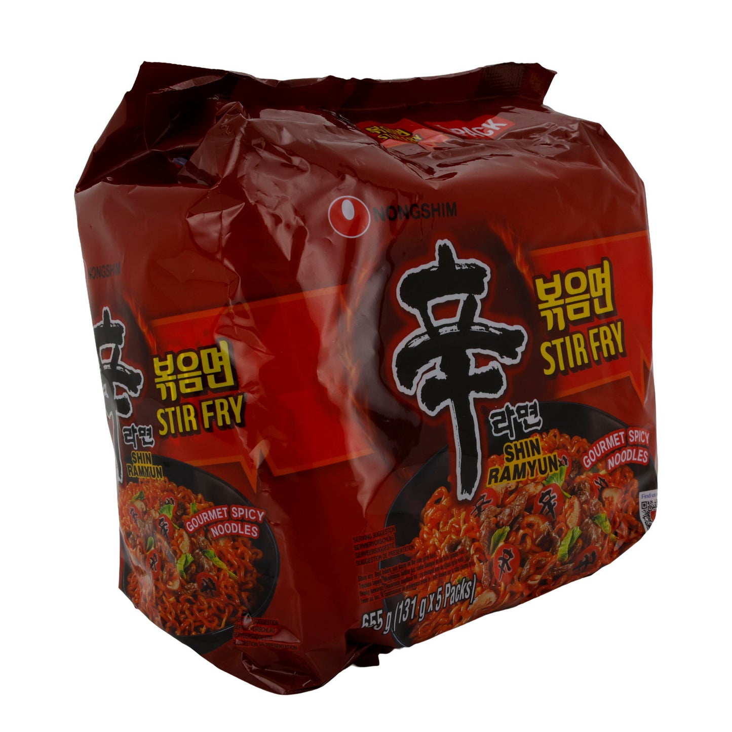 Shin Ramyun Stir Fry Nongshim | Instant Noodles | Spicy Stir-Fried from Korea | 655 g (5 x 131 g)