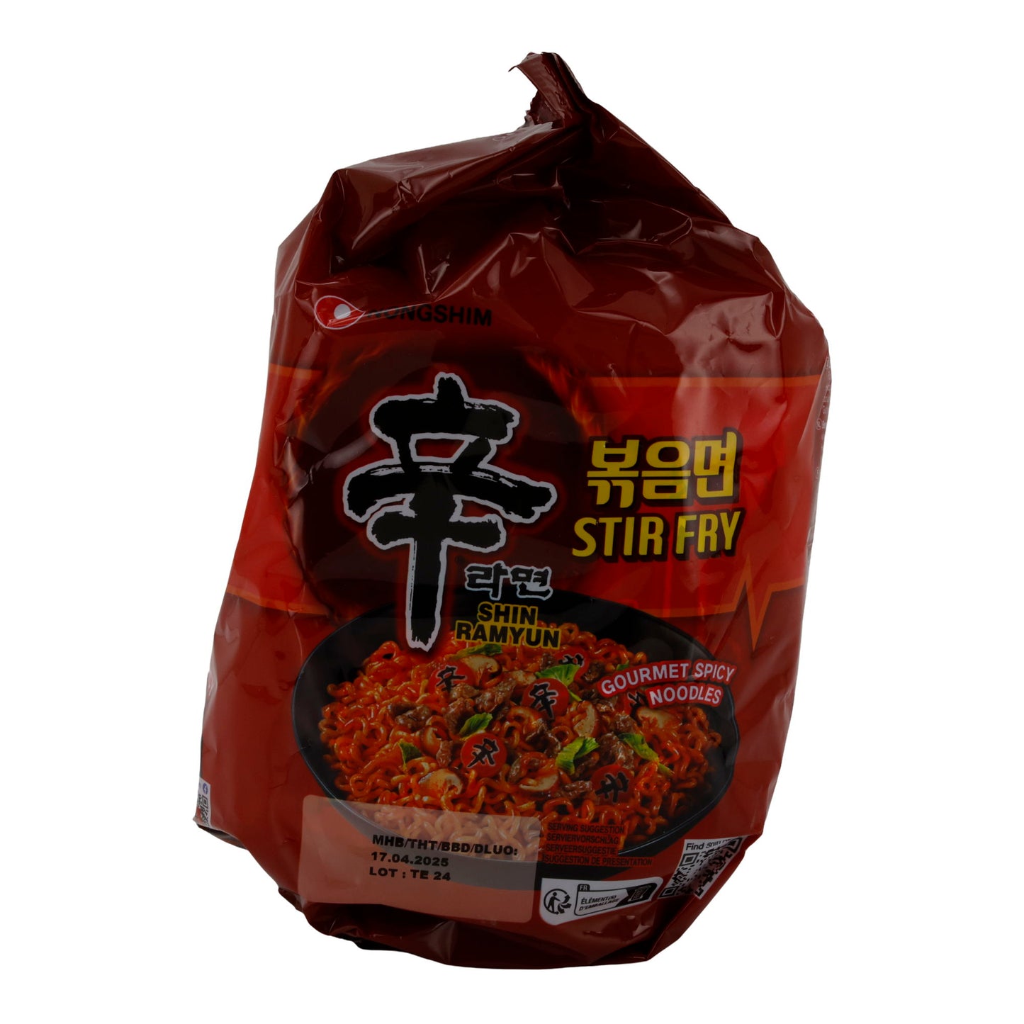 Shin Ramyun Stir Fry Nongshim | Instant Noodles | Spicy Stir-Fried from Korea | 655 g (5 x 131 g)