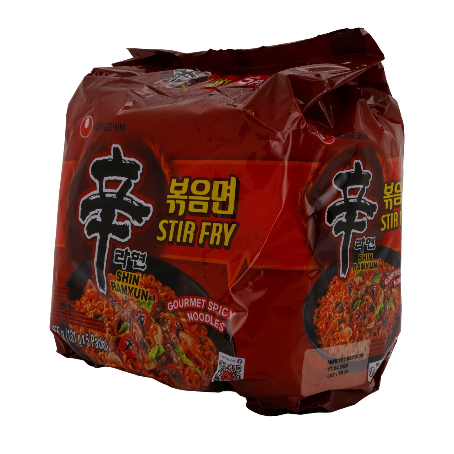 Shin Ramyun Stir Fry Nongshim | Instant Noodles | Spicy Stir-Fried from Korea | 655 g (5 x 131 g)
