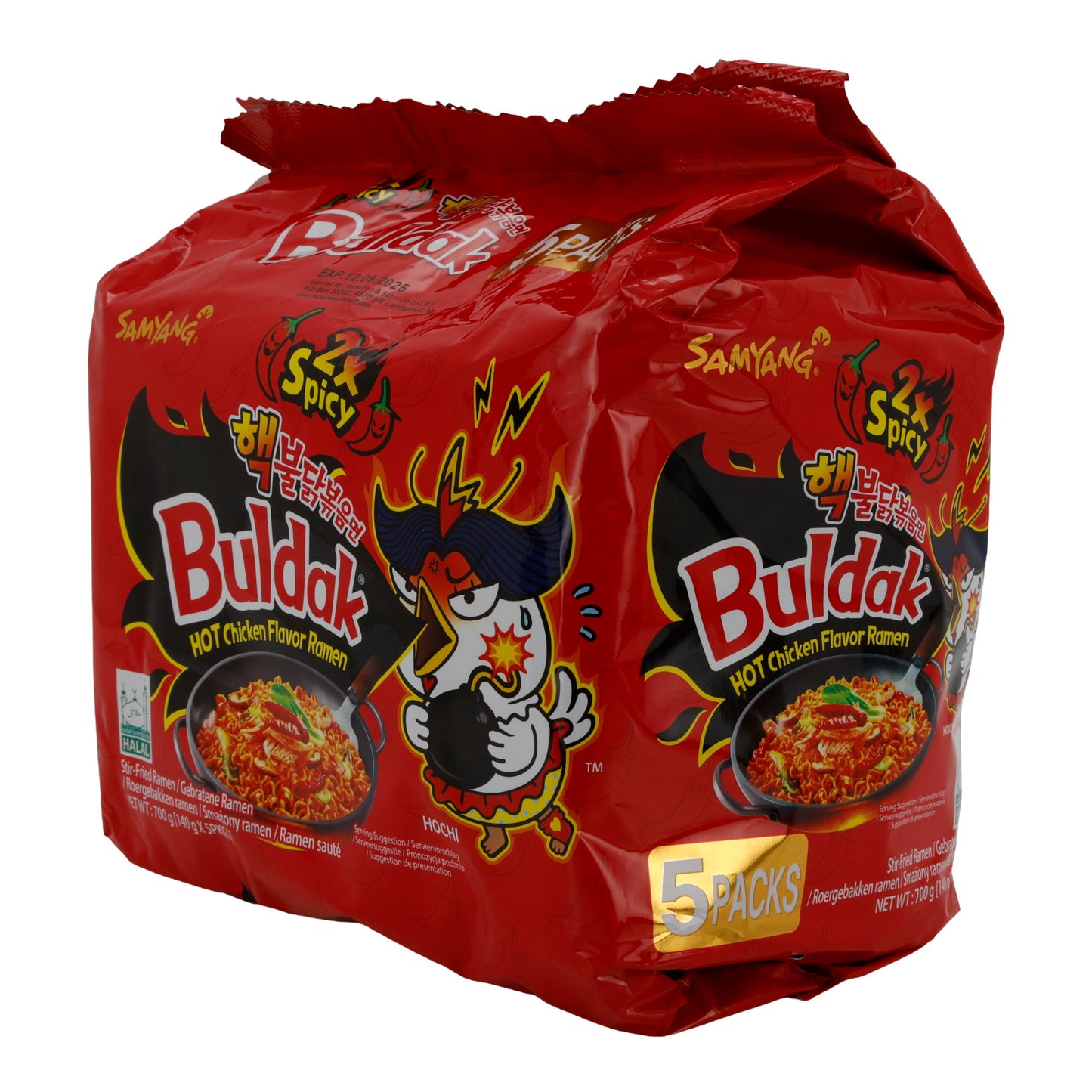 Ramen Saveur Poulet Épicé Samyang Buldak | Nouilles Instantanées | 2x Épicé, 5x140 g