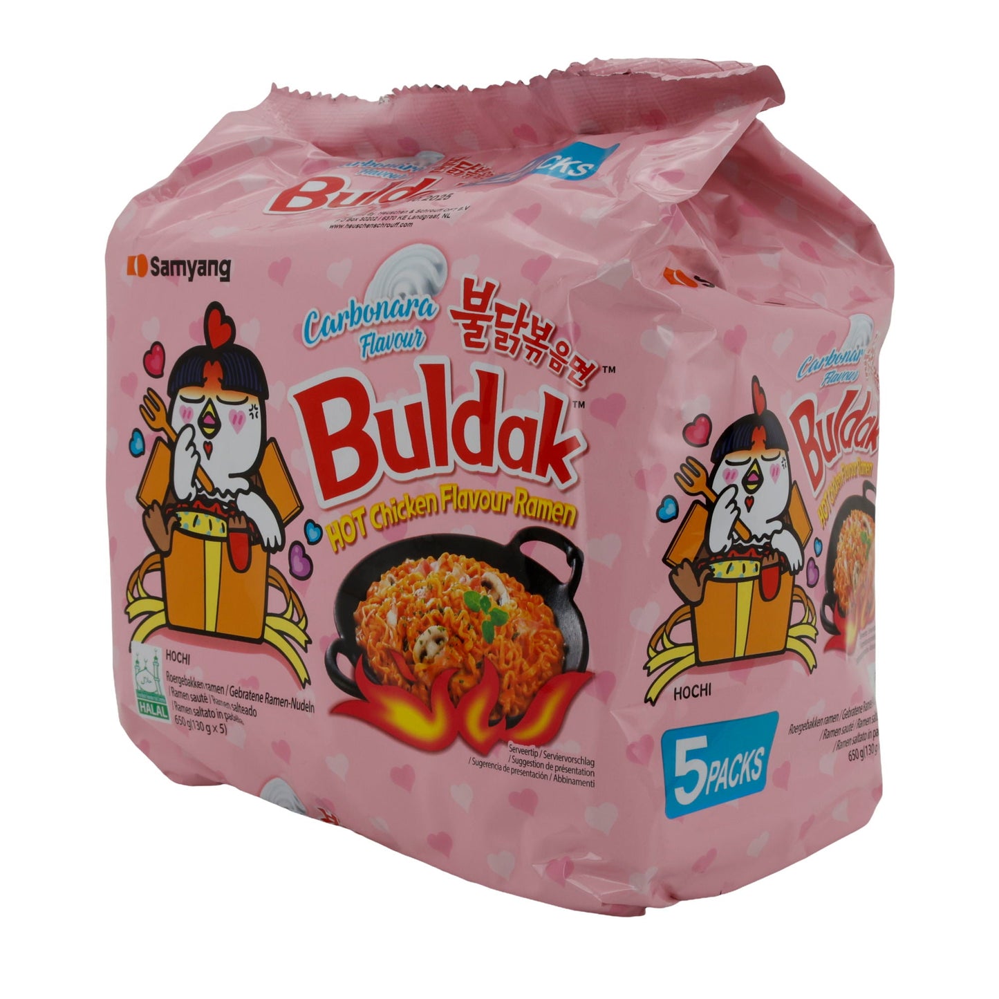 Buldak Carbonara Ramen Samyang | Instant-Nudeln | Scharf mit Carbonara-Geschmack | 5er-Pack (5x 135g) BULDAK