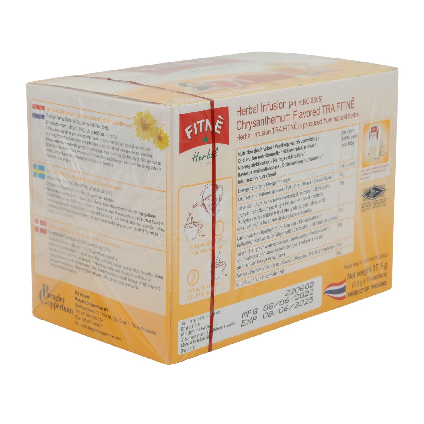 Infusion aux herbes Fitné | Saveur de chrysanthème | avec arôme de chrysanthème | 5 g