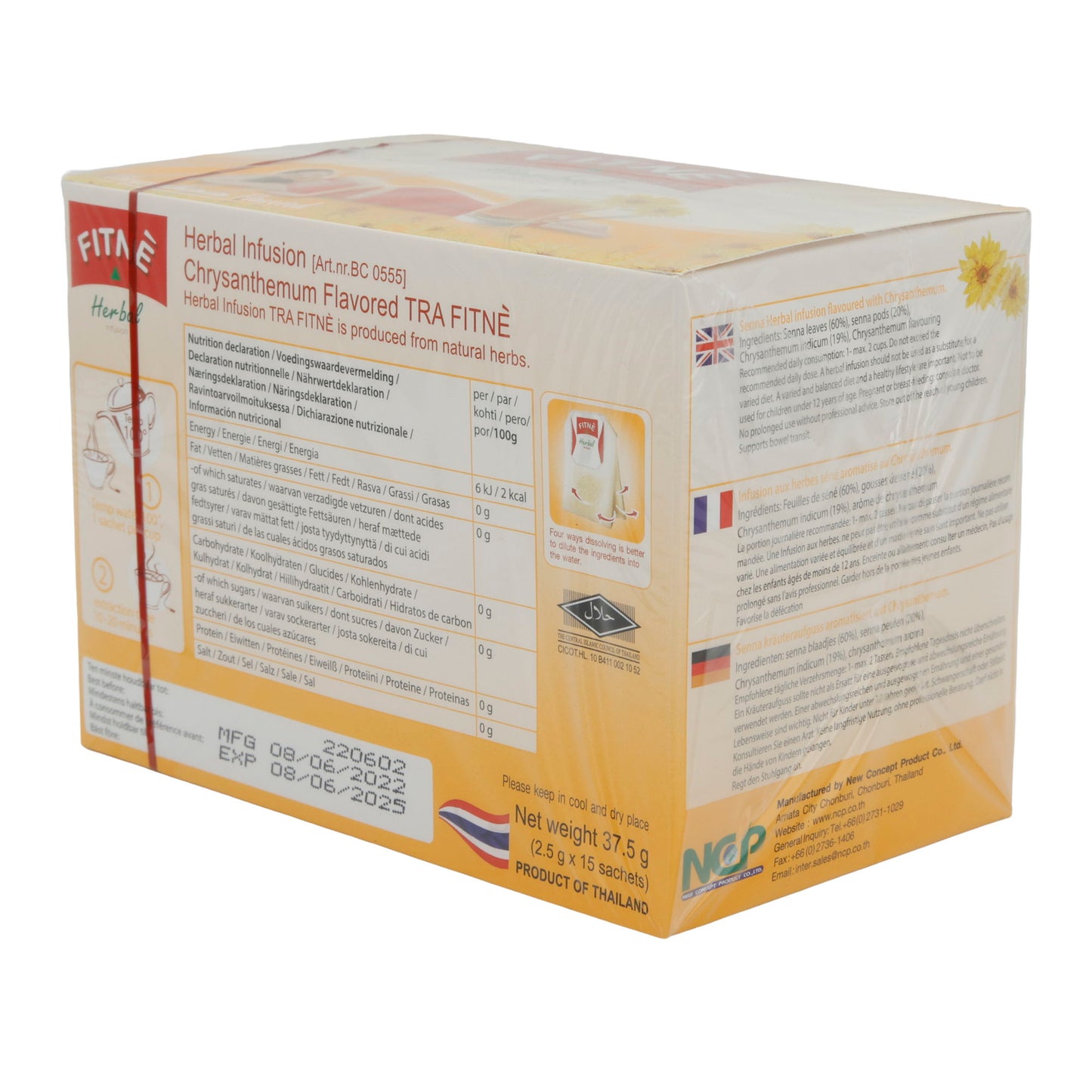 Infusion aux herbes Fitné | Saveur de chrysanthème | avec arôme de chrysanthème | 5 g