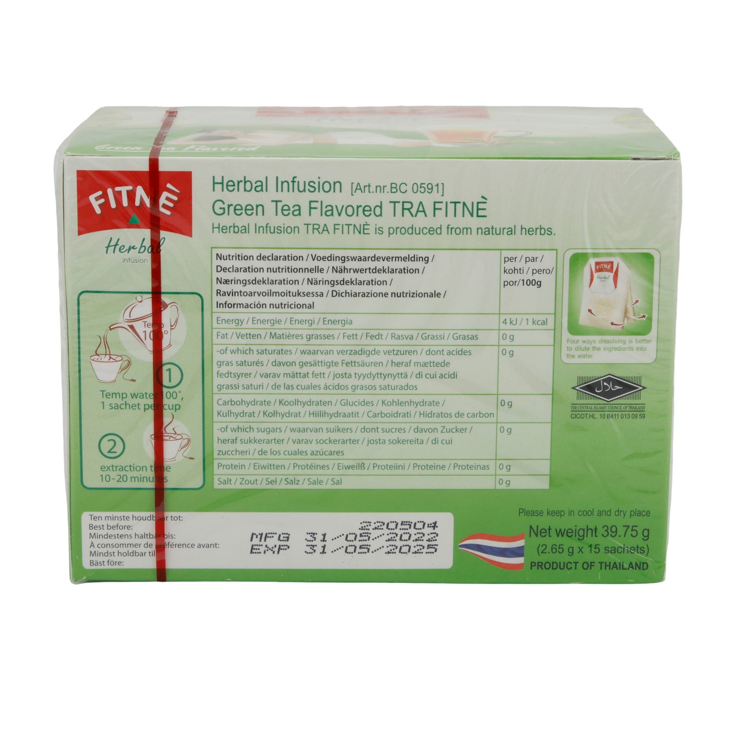 Herbal Infusion Tee Fitné | Thee | Groene Thee Smaak | 39,75g