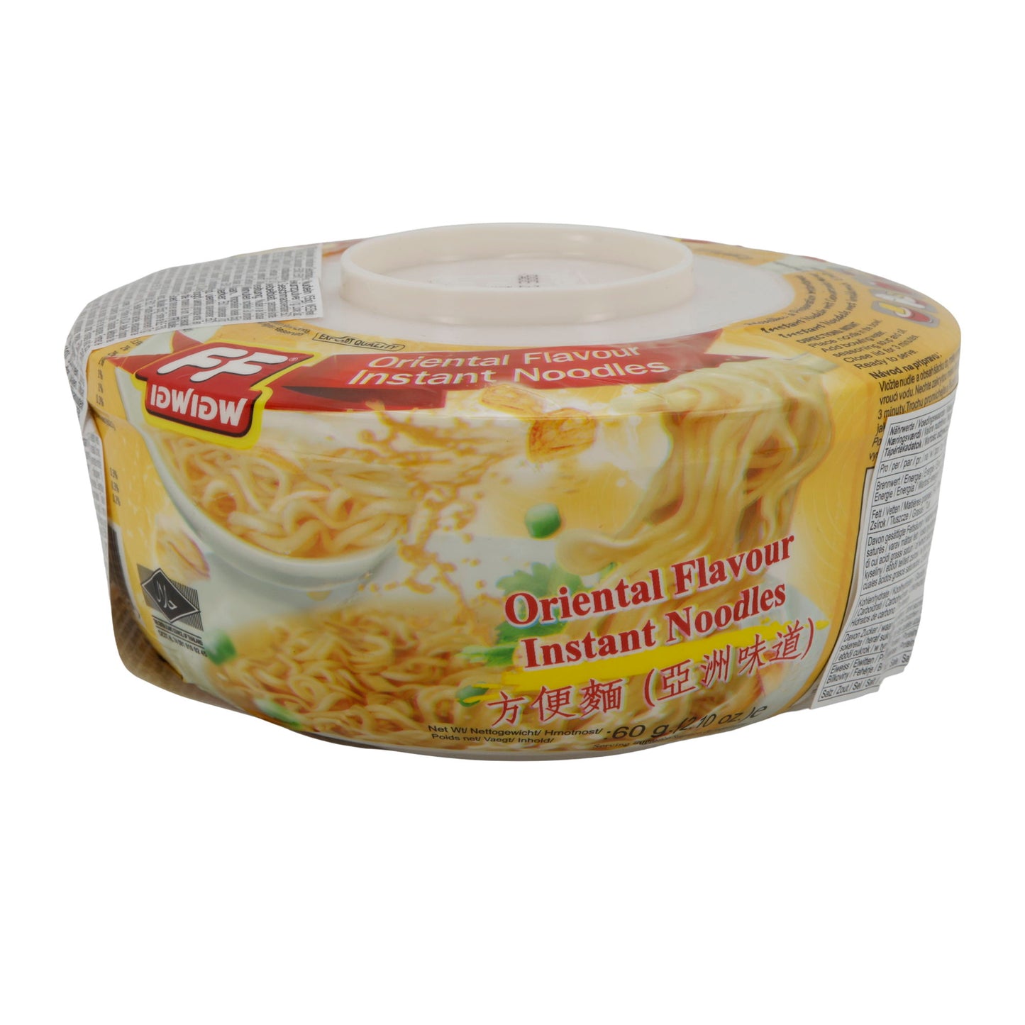 Instant Noodles FF Oriental Flavour | Instantnoedels | Pittige Aziatische noedels in kom, Halal | 60 g