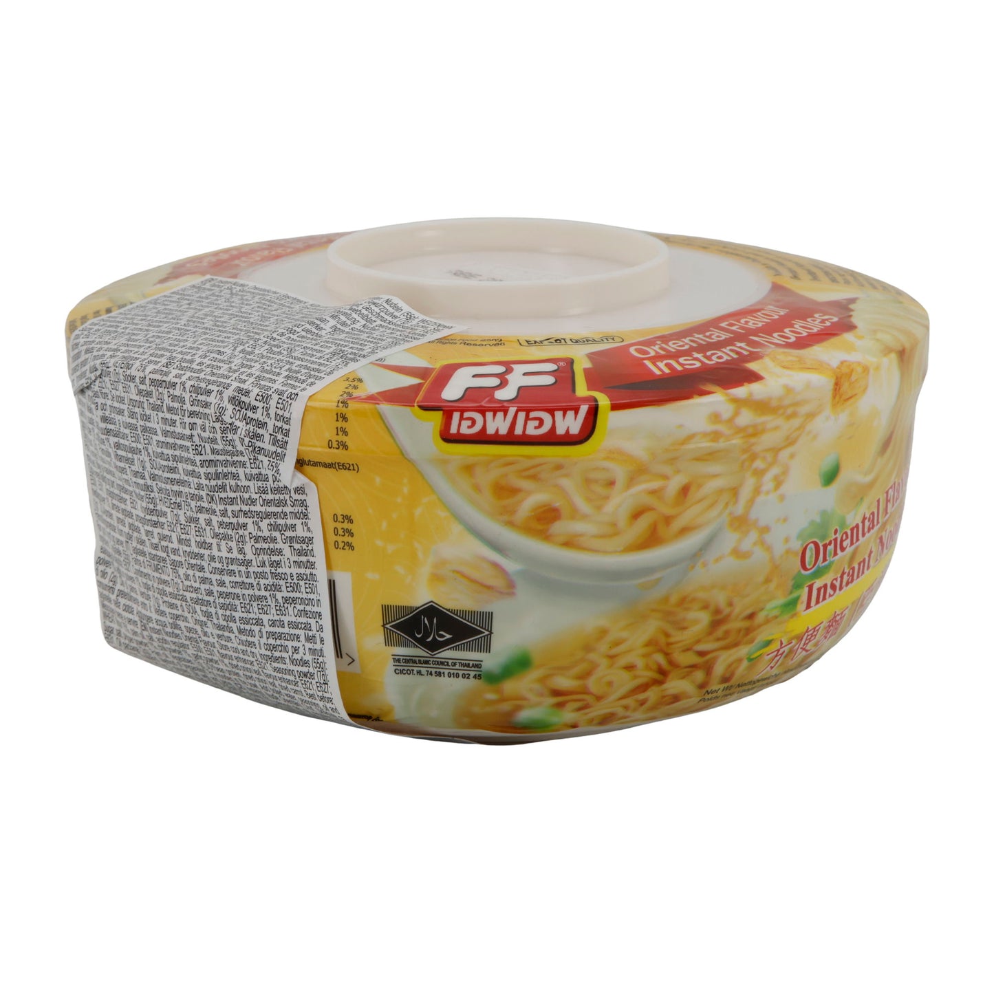 Instant Noodles FF Oriental Flavour | Instantnoedels | Pittige Aziatische noedels in kom, Halal | 60 g