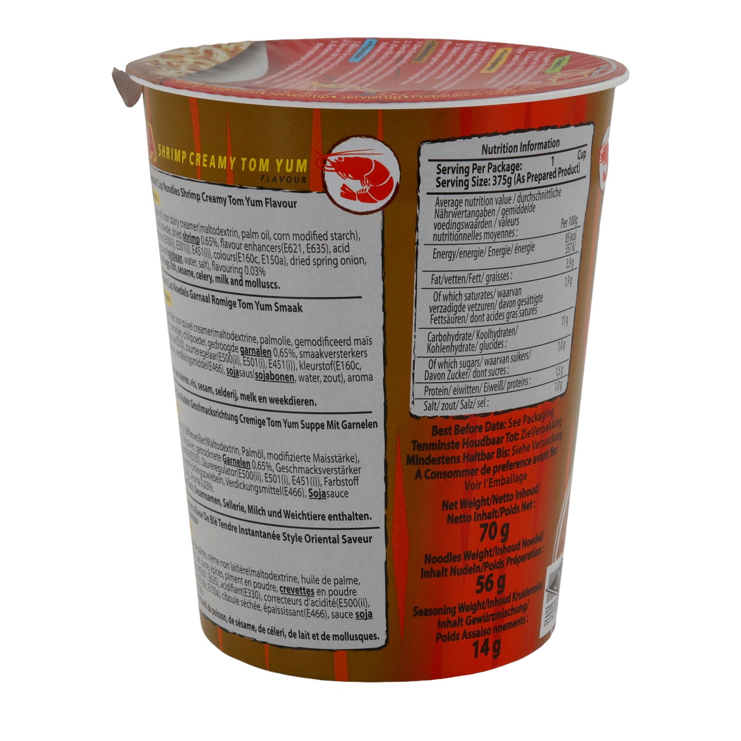 Cup Garnalen Romige Tom Yum Smaak MAMA | Instant-Noodles | 70 g Beker