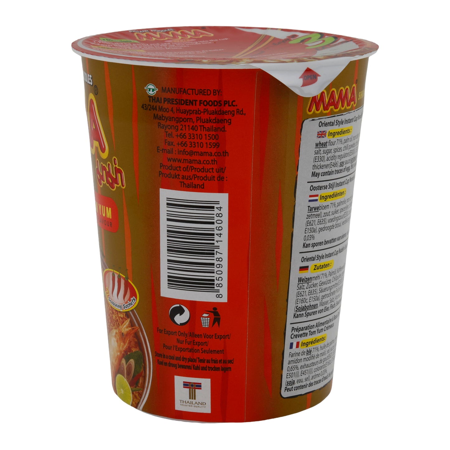 Cup Garnalen Romige Tom Yum Smaak MAMA | Instant-Noodles | 70 g Beker
